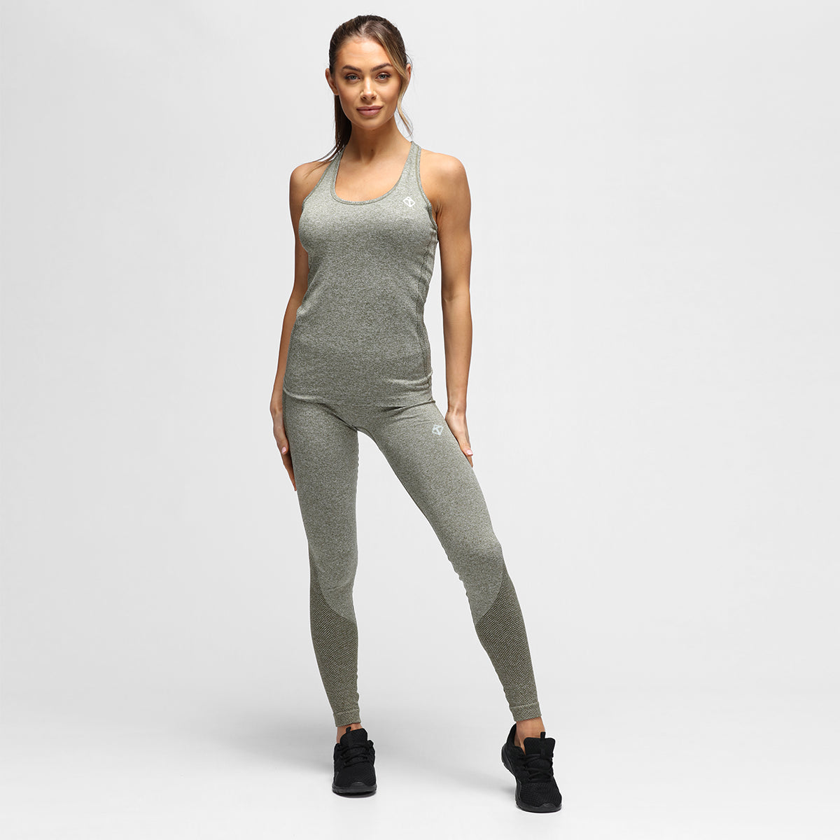 Olive Green Seamless Vest for Women - Comfortable Stretchy Workout Top for Yoga, Running & Gym - Trendy Athletic Wear for Active Lifestyles