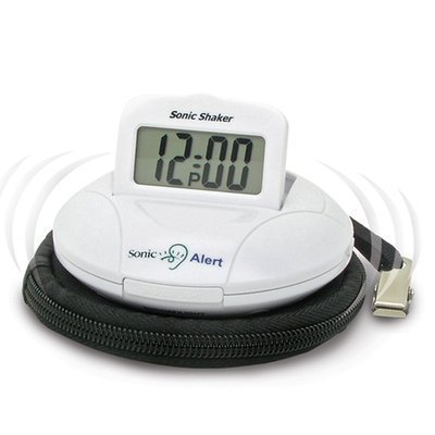 Sonic Alert Sonic Shaker Vibrating Travel Bed Alarm - 90dB Loud Alarm Clock for Heavy Sleepers | Perfect for Hotels, Dorm Rooms & Traveling