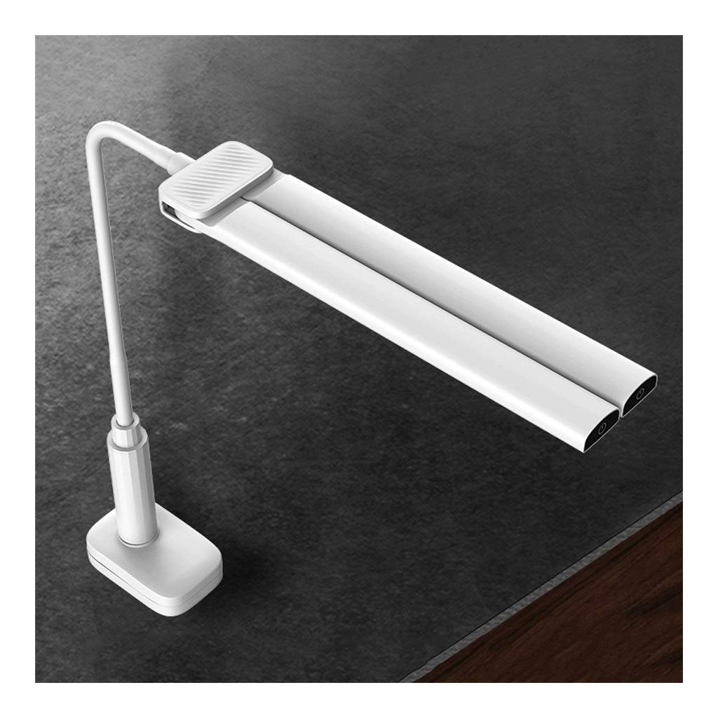 **LED Eye Protection Desk Lamp - Dimmable Clip-On Table Lamp with Dual Light Source for Office, Study & Reading | Nightstand Lighting for Bedroom & Workspace**
