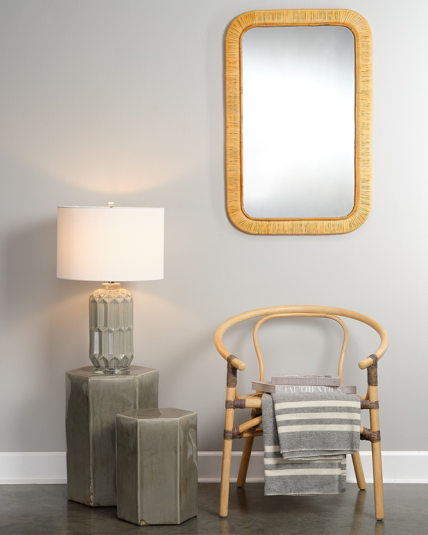 Portable Grey Side Table - Small Nightstand for Bedroom, Living Room, or Office - Compact End Table with Modern Design