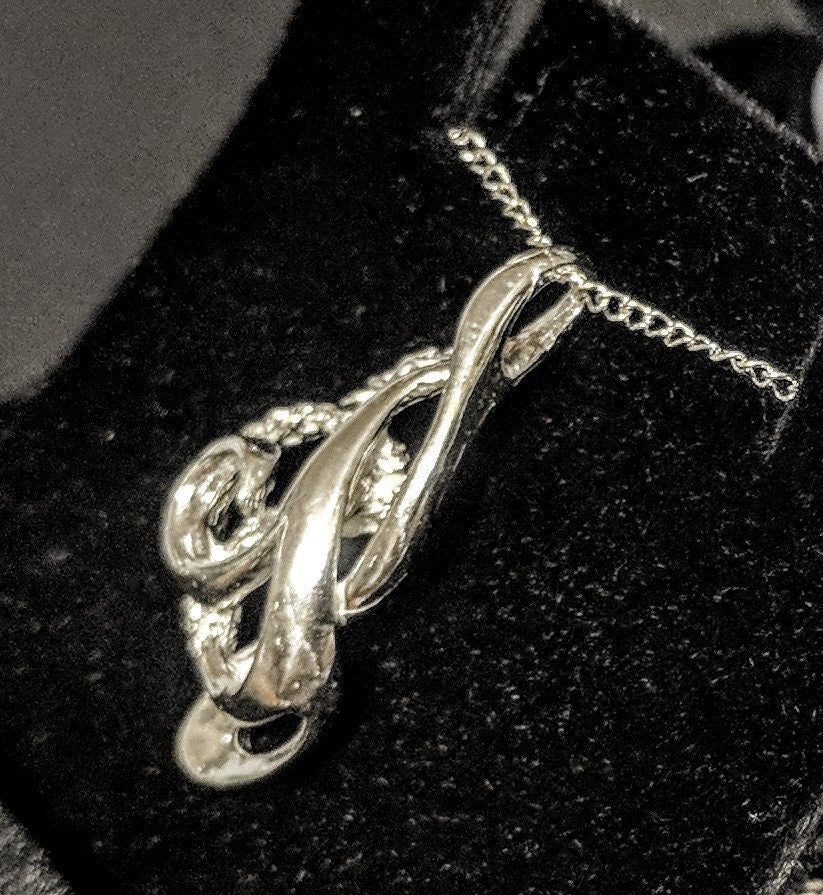 Free Form Pendant Necklace with 18 Inch Sterling Silver Chain - Handcrafted in USA | Perfect for Gifts, Anniversaries & Everyday Elegance
