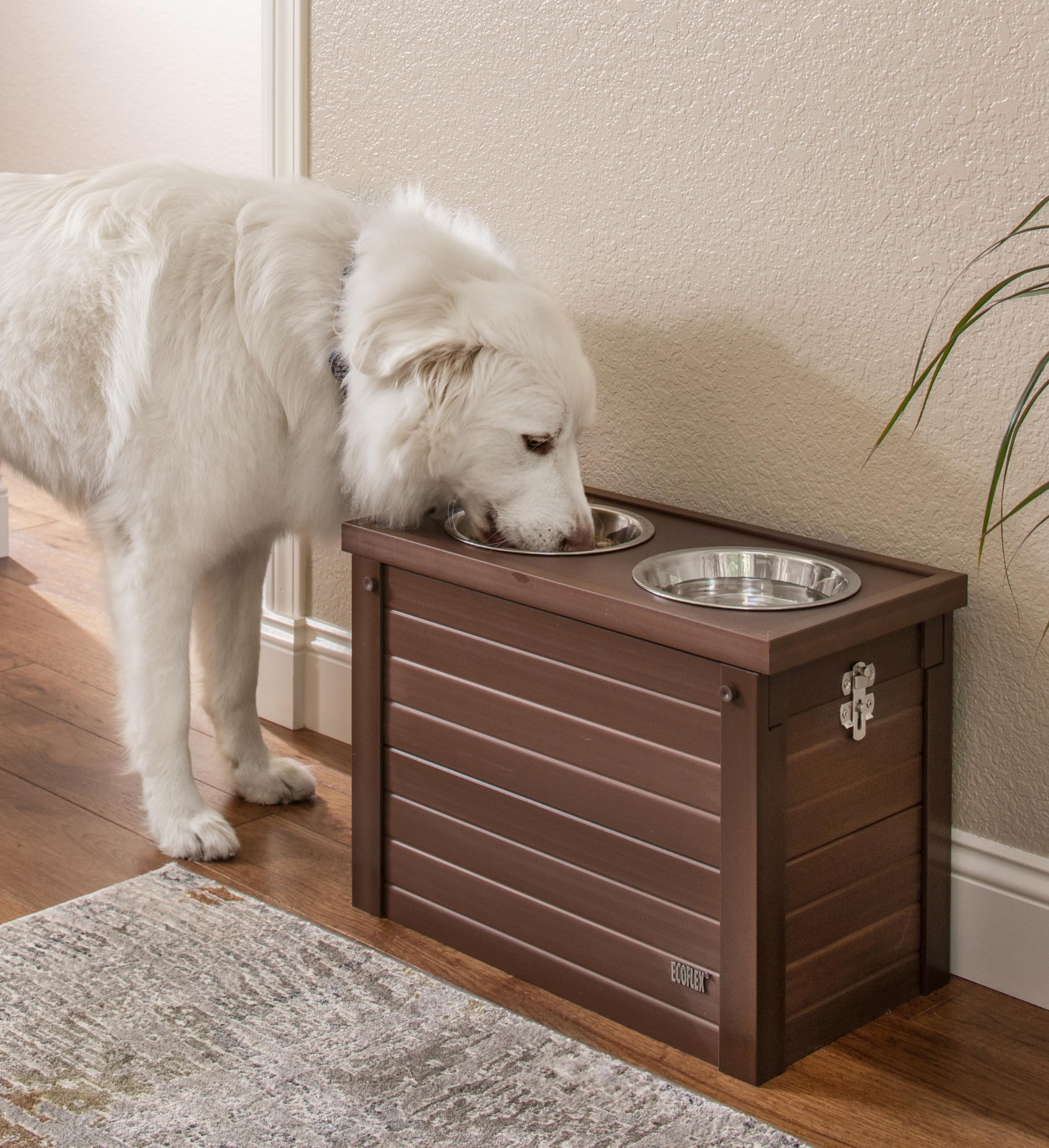 Premium Elevated Dog Feeder with 2 Stainless Steel Bowls & Storage Bin - Adjustable Height for Healthy Posture - Perfect for Large/Small Dogs in Kitchen, Dining Room or Outdoor Feeding Areas