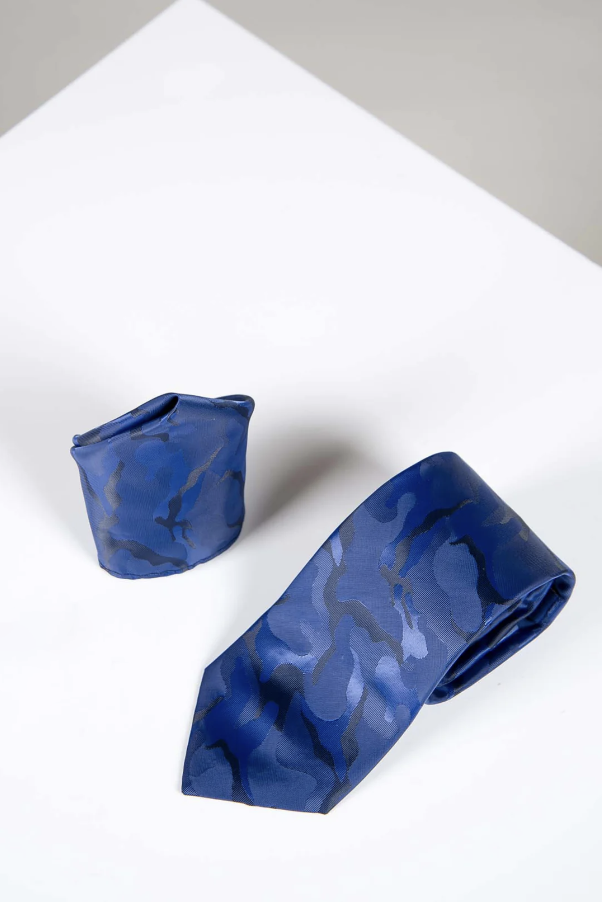 TS ARMY Navy Camouflage Tie and Pocket Square Set for Men - Military Style Formal Accessories for Weddings, Business Meetings & Special Occasions