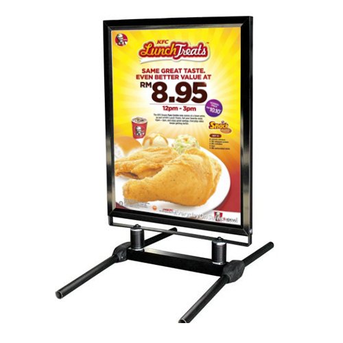 22x28 Heavy Duty Top Loading Outdoor Wind Proof Curb Sign Stand - Adjustable Legs for High Wind Resistance - Perfect for Business Advertising, Real Estate Signs, Yard Sales & Event Promotions