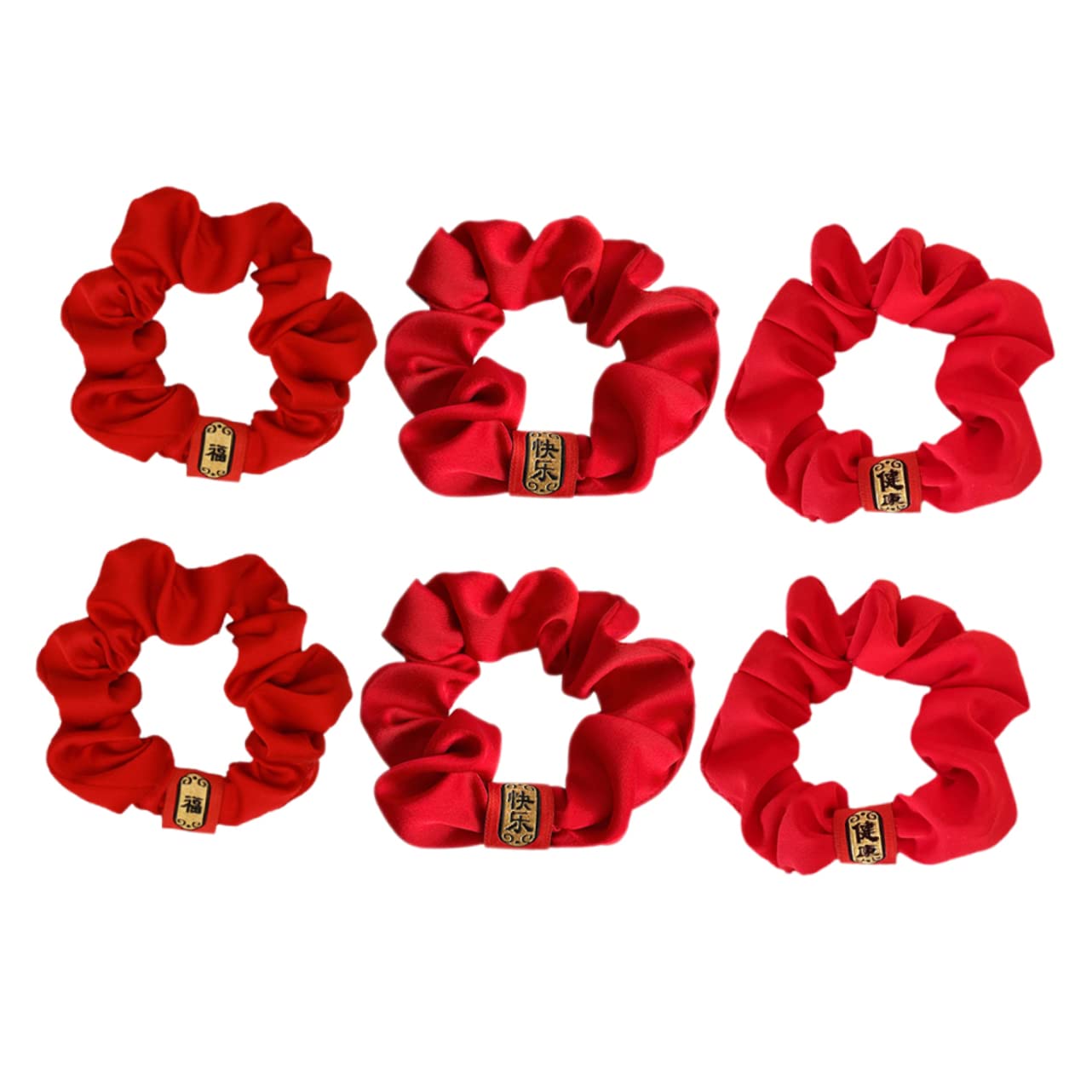 FOMIYES 6-Pack Vintage Hair Scrunchies - Red Hair Rope Bands & Scarf Holder for Women & Girls | Perfect for Ponytails, Braids & Boho Fashion Accessories