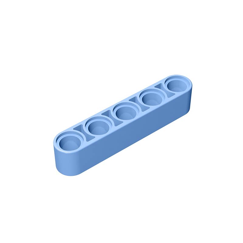 Gobricks GDS-664 1x5 Thick Liftarm Technical Building Block - Compatible with Lego 32316 & Major Brick Brands - DIY Construction Toy Parts (212 Bright Light Blue, 20 PCS) - Perfect for MOC Models, Technic Sets & STEM Education Projects