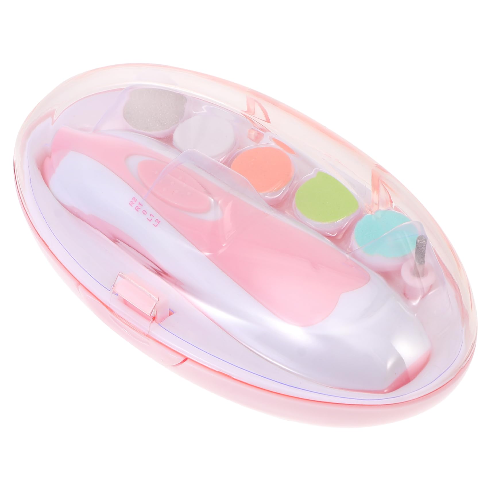 HEMOTON 6-Piece Baby Nail Care Kit - Electric Nail Grinder, Nail File, Nail Polisher & Cutter - Safe for Newborns & Toddlers (Pink ABS) - Gentle Nail Trimming for Sensitive Skin & Perfect for Travel Baby Grooming
