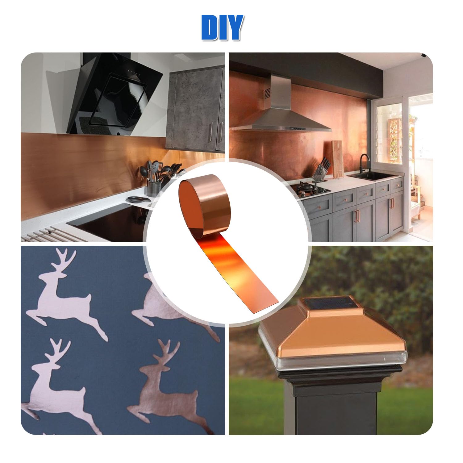Premium Copper Sheet Roll 1000x200x0.4mm (40x8x0.016 inches) - Heavy Duty Copper Flashing for Roofing, Gutters, HVAC & DIY Crafts - Ideal for Home Repair, Metalworking & Art Projects
