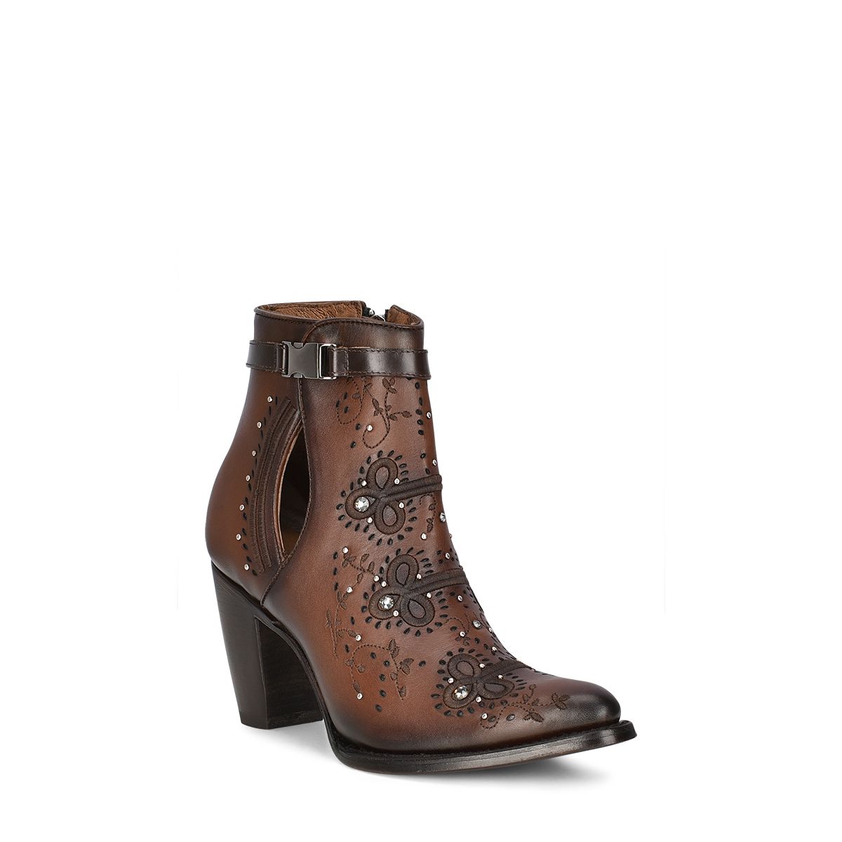 Women's Cuadra Brown Western Cowgirl Ankle Boots - Genuine Cowhide Leather for Comfort & Style | Perfect for Rodeo, Country Dancing & Casual Wear