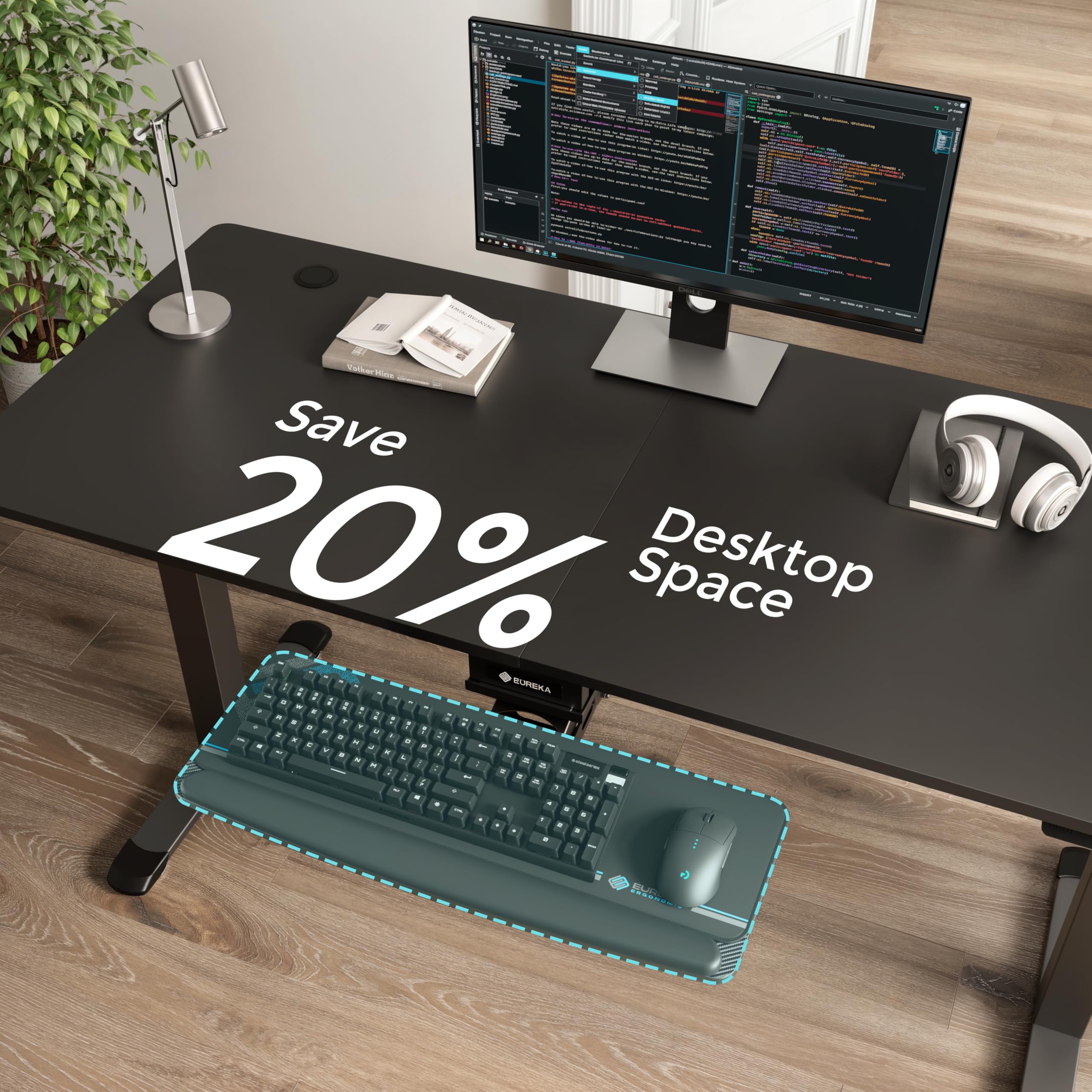 EUREKA ERGONOMIC Adjustable Under Desk Keyboard Tray - 25x9.13