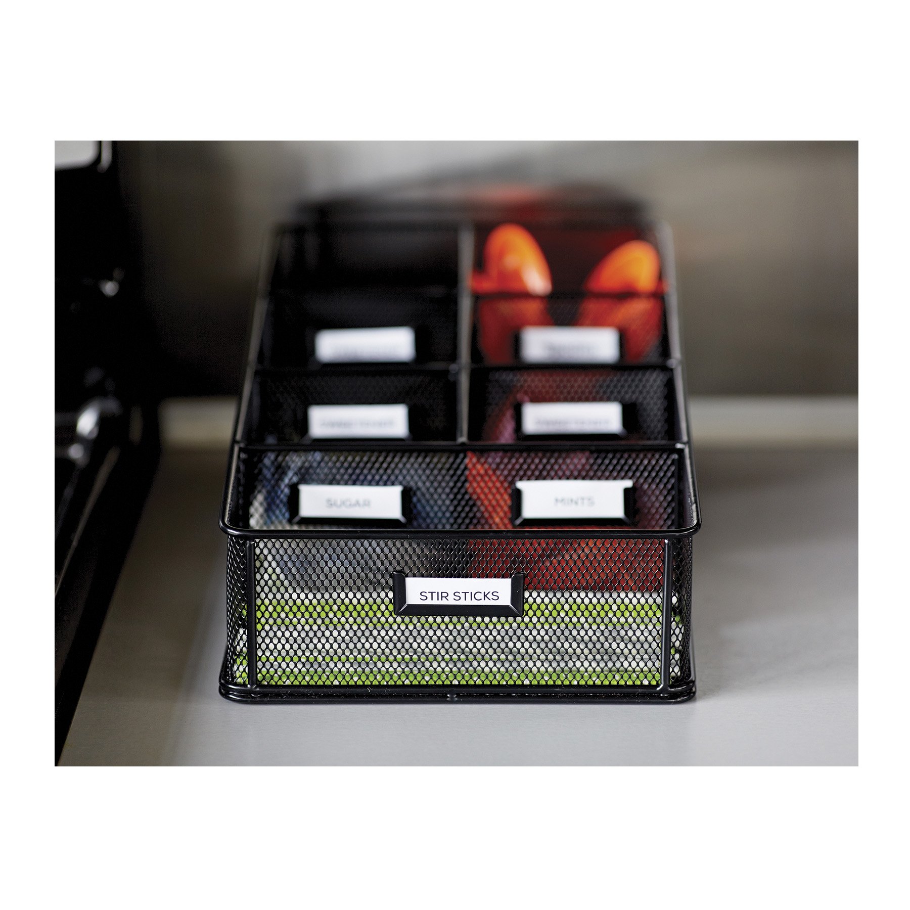 Safco 3293BL Onyx Mesh Break Room Organizer - Black Office Supplies for Kitchen, Pantry & Desk Storage | Perfect for Office, Home & School Organization