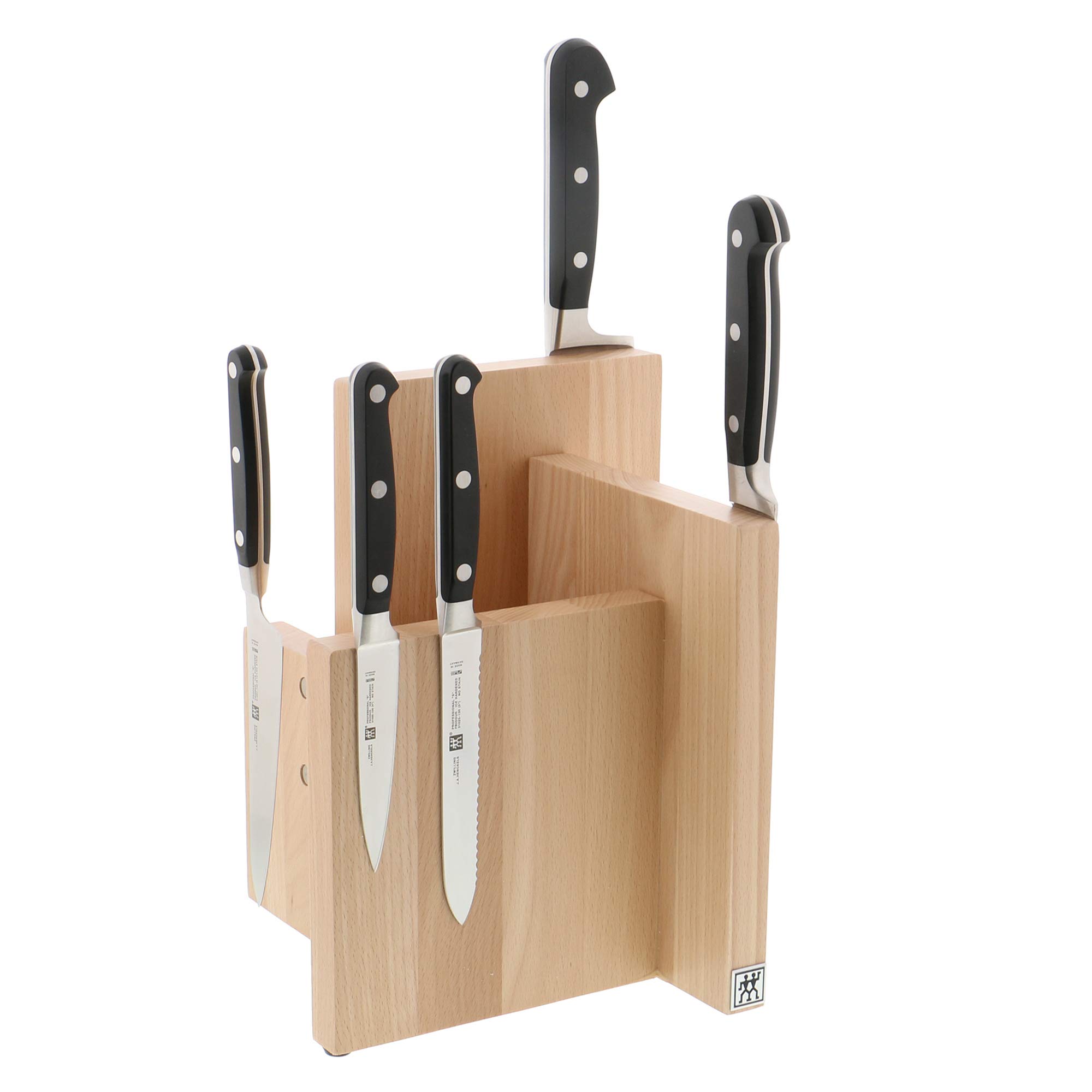ZWILLING Premium Upright Magnetic Knife Block Holder - Natural Brown Wood - Secure Storage for Kitchen Knives - Perfect for Home Chefs & Professional Kitchens