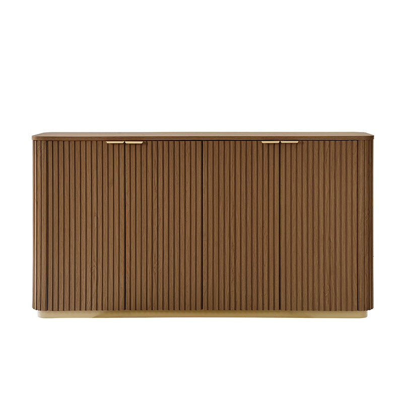 Modern Curved Wood Cabinet - Elegant Storage Solution for Living Room, Bedroom & Office | Solid Wood Furniture with Sleek Design for Home Organization
