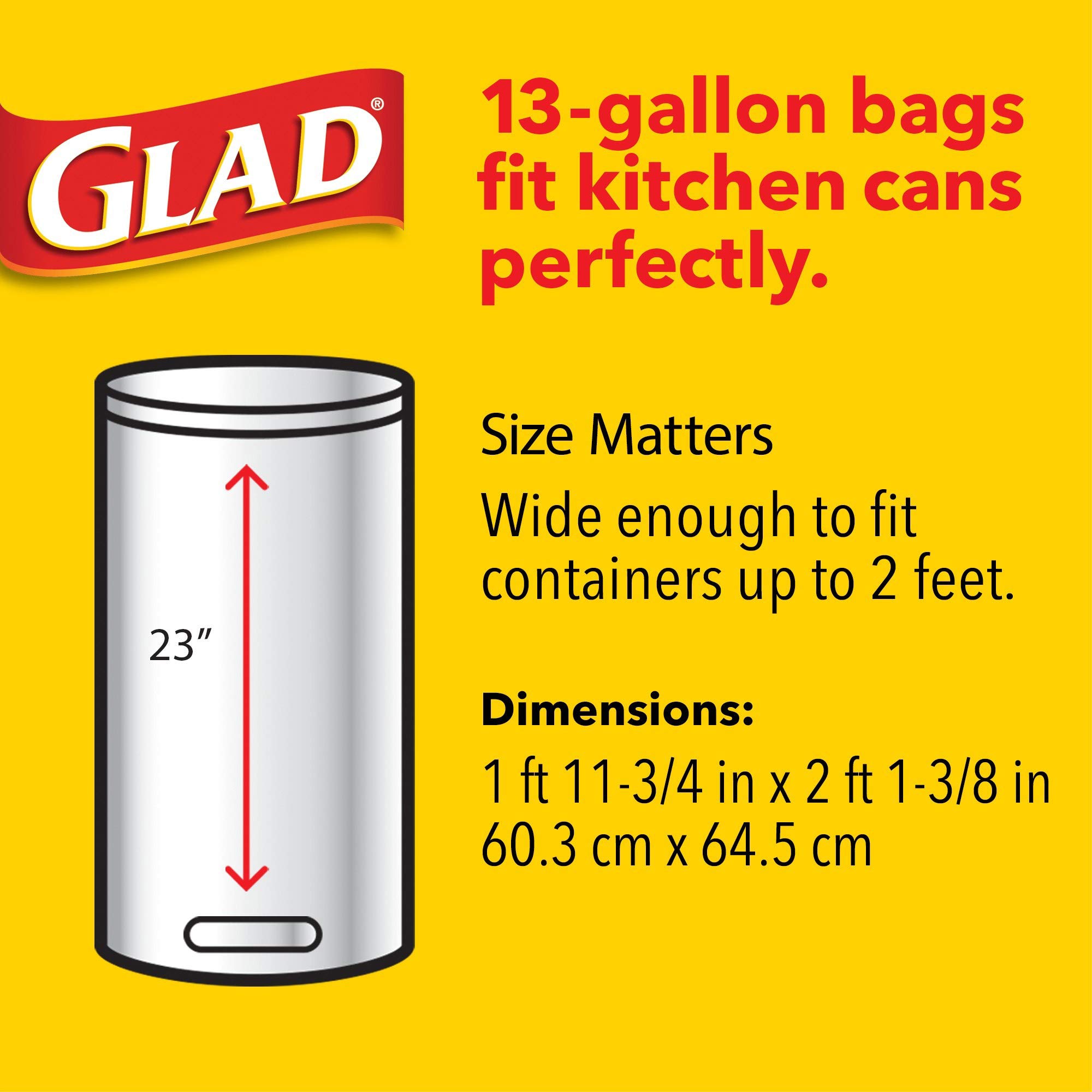 Glad Febreze Fresh 13-Gallon Kitchen Trash Bags - Odor Control Garbage Bags for Home, Office & Kitchen Use