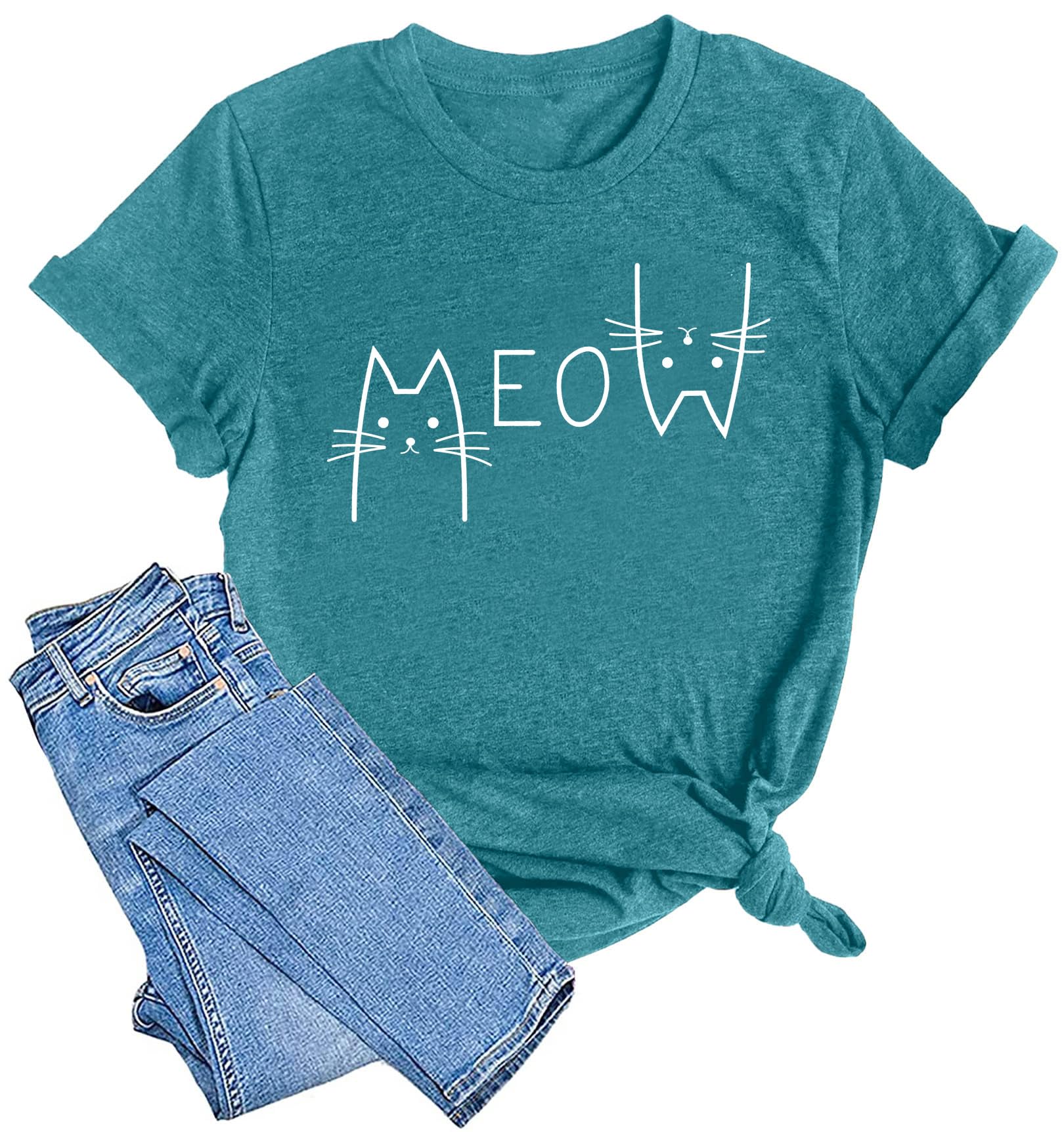 Funny Cat Mom T-Shirts for Women - Cute Cat Mama Graphic Tees - Perfect Pet Lover Gifts for Cat Owners - Great for Casual Wear, Cat Cafes & Kitty-Themed Parties