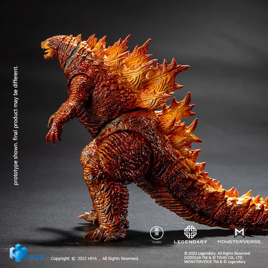 HIYA 7-inch 18cm Godzilla Action Figure - King of the Monsters Burning Godzilla Collectible Toy for Display & Play | Perfect for Movie Fans & Collectors