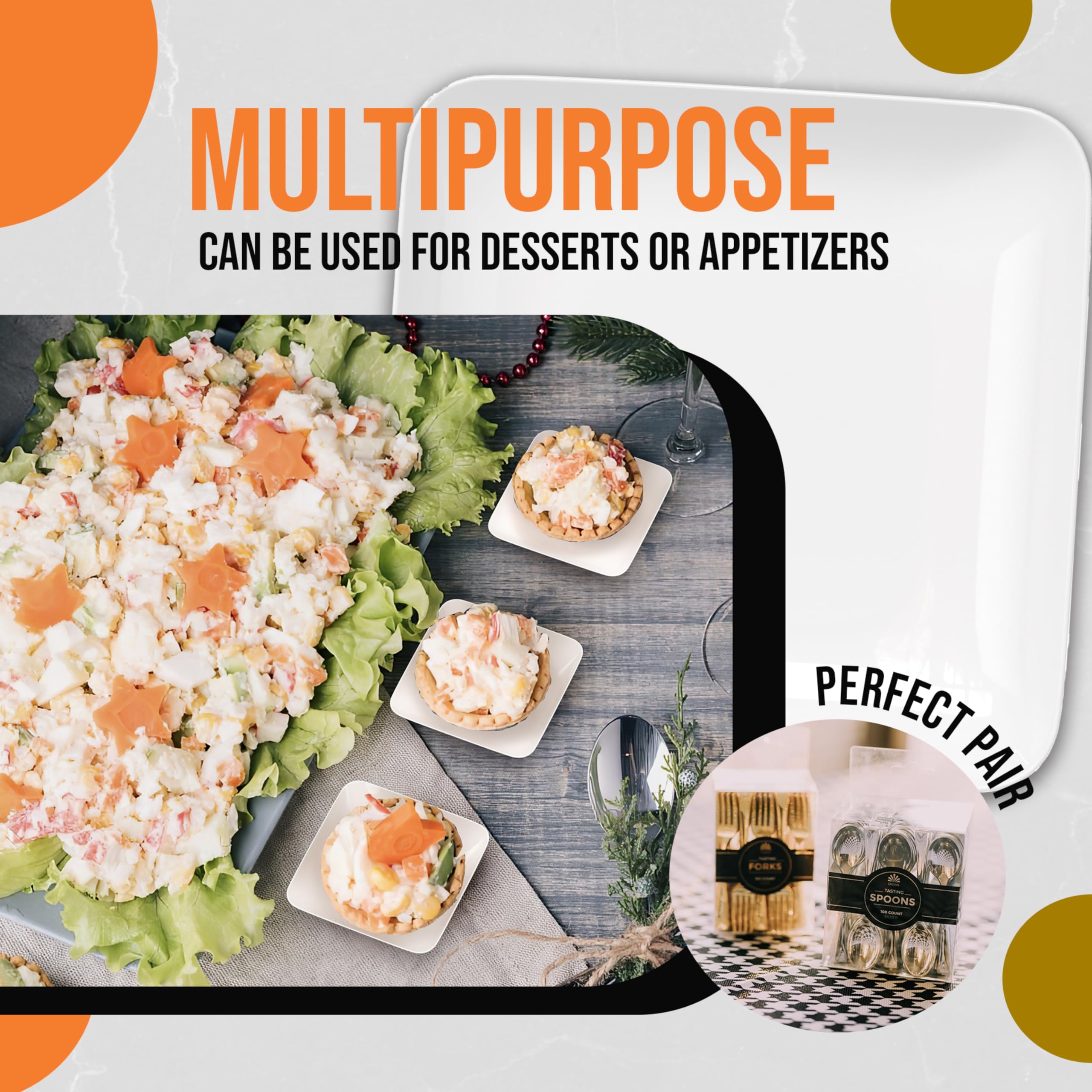 240-Pack Disposable Mini Dessert Plates 2.4