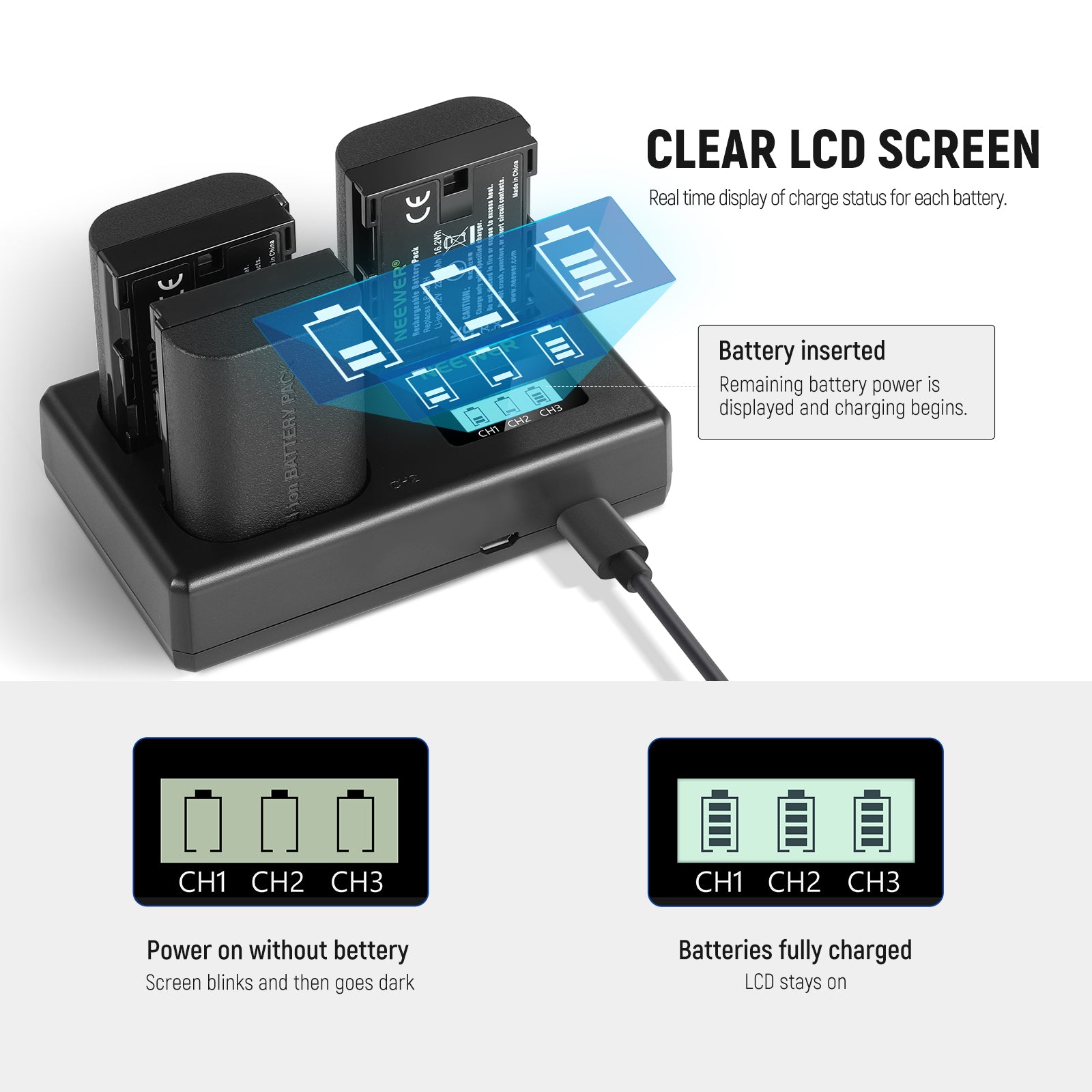 NEEWER LP-E6NH R6 II Replacement Battery & Dual Charger Kit for Canon Cameras - Perfect for Travel, Photography, and Professional Shoots