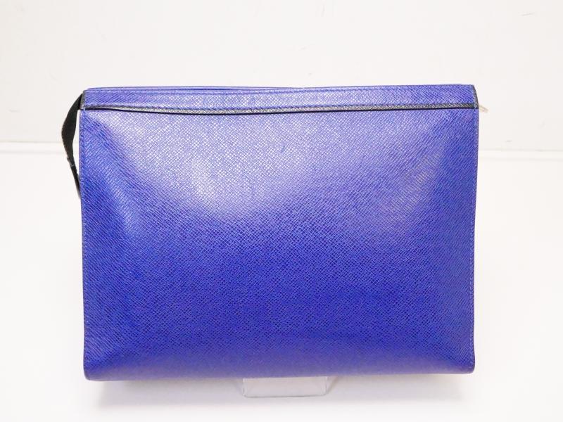 Authentic Pre-Owned Louis Vuitton Taiga Cobalt Blue Pochette Voyage Clutch Bag Pouch M30575 - Luxury Leather Crossbody Bag for Women, Perfect for Travel, Parties & Evening Events