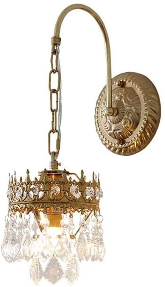 Vintage Crystal Wall Sconce - Nordic Style Metal Wall Lights for Bedroom, Living Room & Hallway - Modern E14 Wall Mounted Lamp with Simple Design - Perfect for Home Decor, Foyer Lighting and Bathroom Ambience