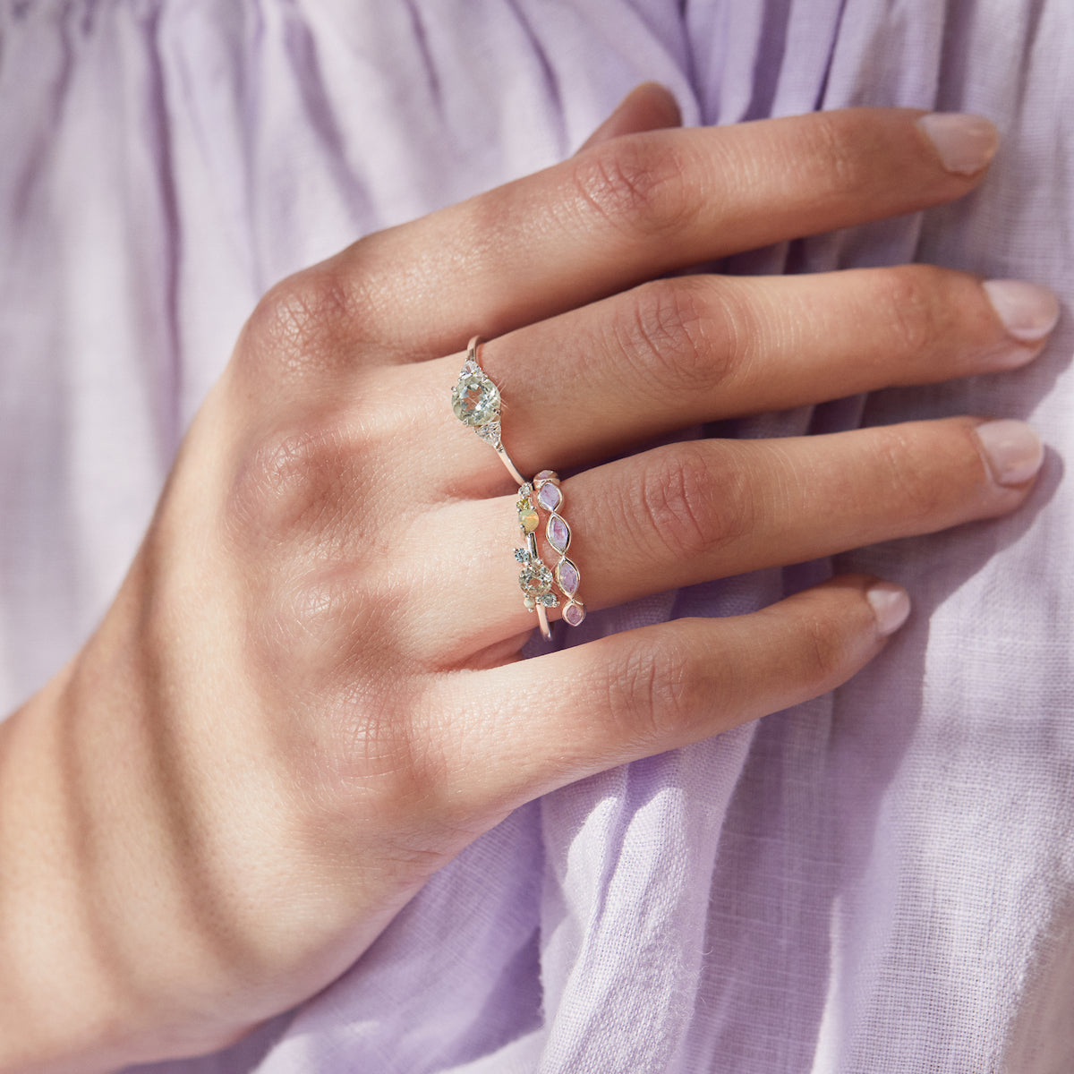 Green Amethyst Garden Party Eden Ring - Elegant Floral Jewelry for Women, Perfect for Weddings, Parties & Special Occasions