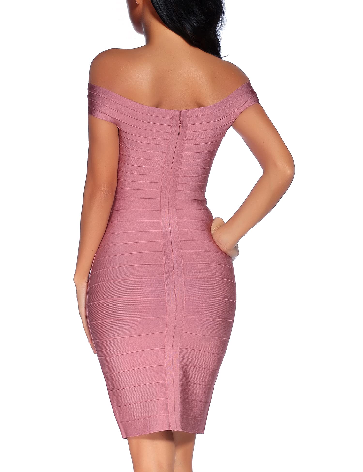 Madam Uniq Women's Off Shoulder Bandage Bodycon Dress - Sexy Club Cocktail Party Dress for Wedding Guest, Night Out, Date Night & Special Occasions