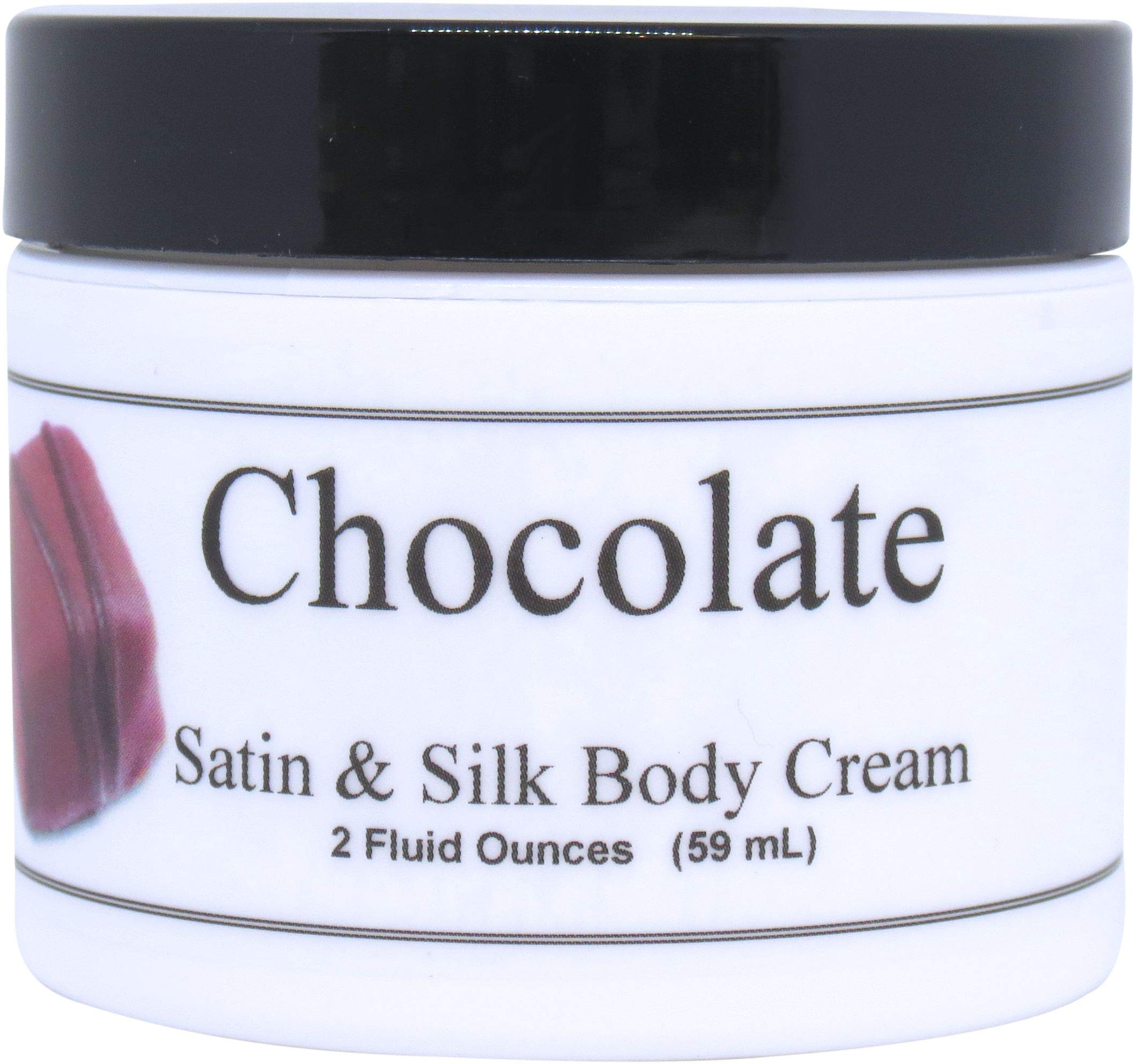 Premium Chocolate Satin & Silk Body Cream - 2oz Luxurious Moisturizing Lotion for Women - Handcrafted in USA - Perfect for Dry Skin Care & Gift Giving