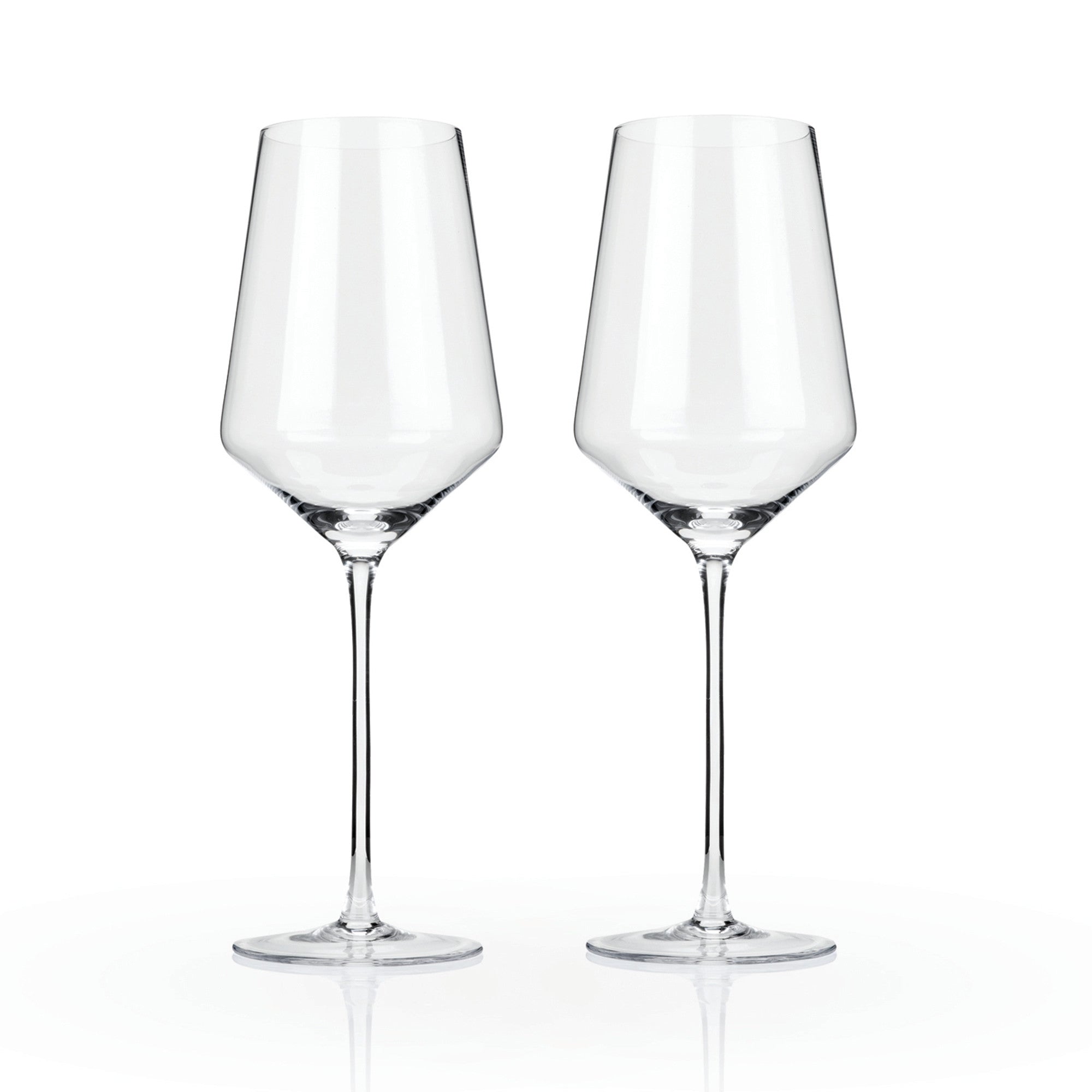 Raye Angled Crystal Bordeaux Wine Glasses Set of 2 - Elegant Stemware for Red Wine, Dinner Parties & Romantic Evenings