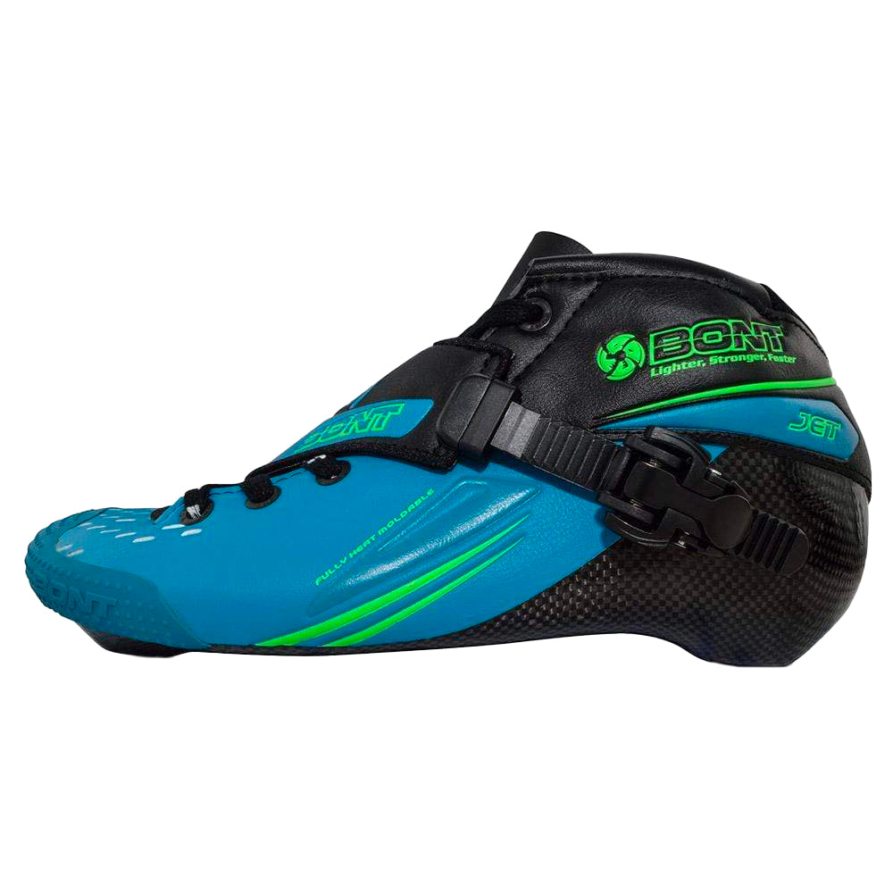 Bont Jet 195 Inline Speed Skating Boots - Blue/Black - Professional Roller Skates for Racing & Training - Perfect for Indoor & Outdoor Speed Skating Competitions