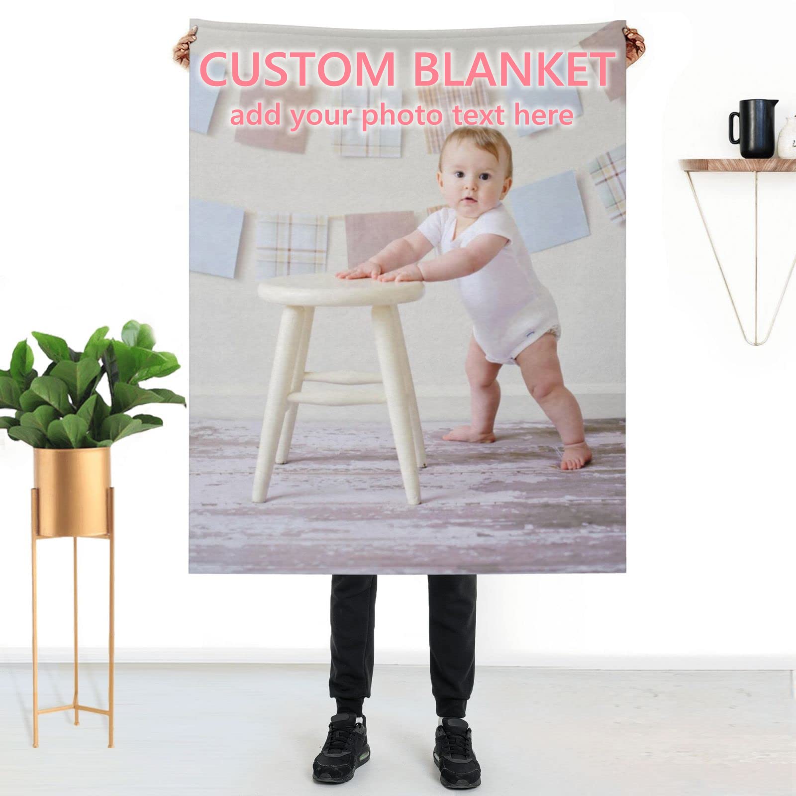 Custom Photo Blanket - Personalized Fleece Throw Blanket with Your Own Images, Super Soft 40x30 Inch for Adults, Kids, Mom, Dad, Friends & Pets - Perfect for Gifts, Home Decor, and Cozy Nights