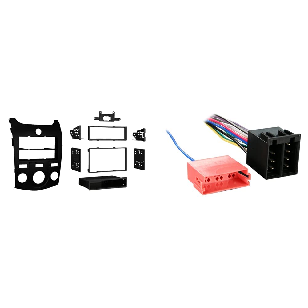 Metra Electronics Double DIN/ISO Radio Installation Kit + Wiring Harness for Kia Forte 2010-2023 - Easy Car Stereo Upgrade for Aftermarket Head Units | Perfect for DIY Car Audio Installation & Dash Modifications