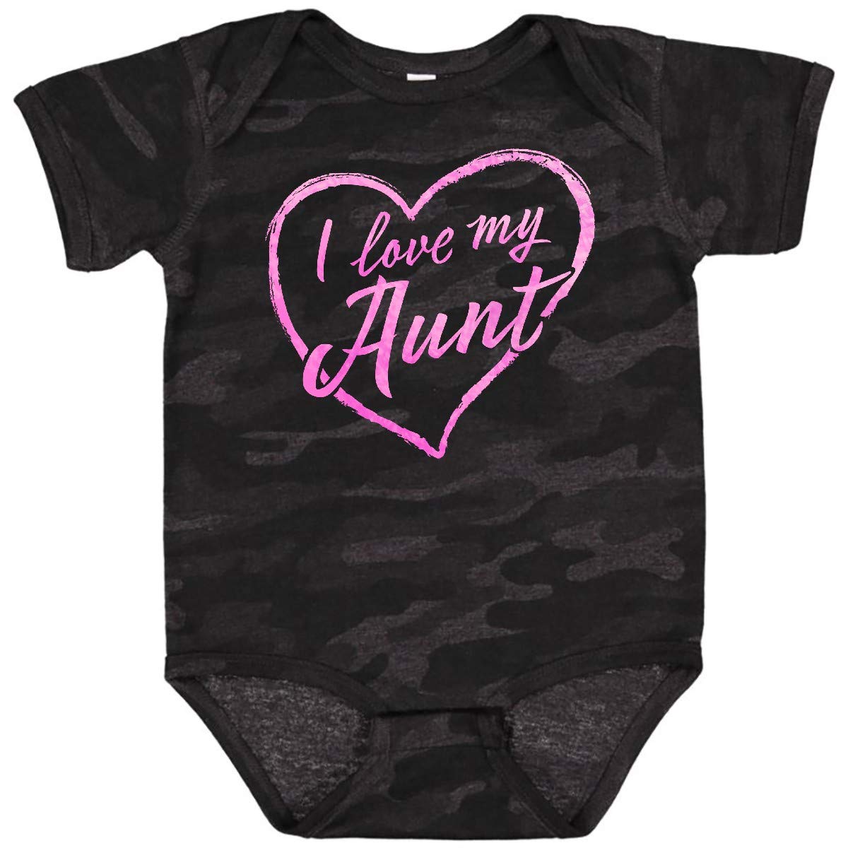 Inktastic I Love My Aunt Pink Chalk Heart Baby Bodysuit - Cute Infant Outfit for Family Gatherings & Photo Shoots