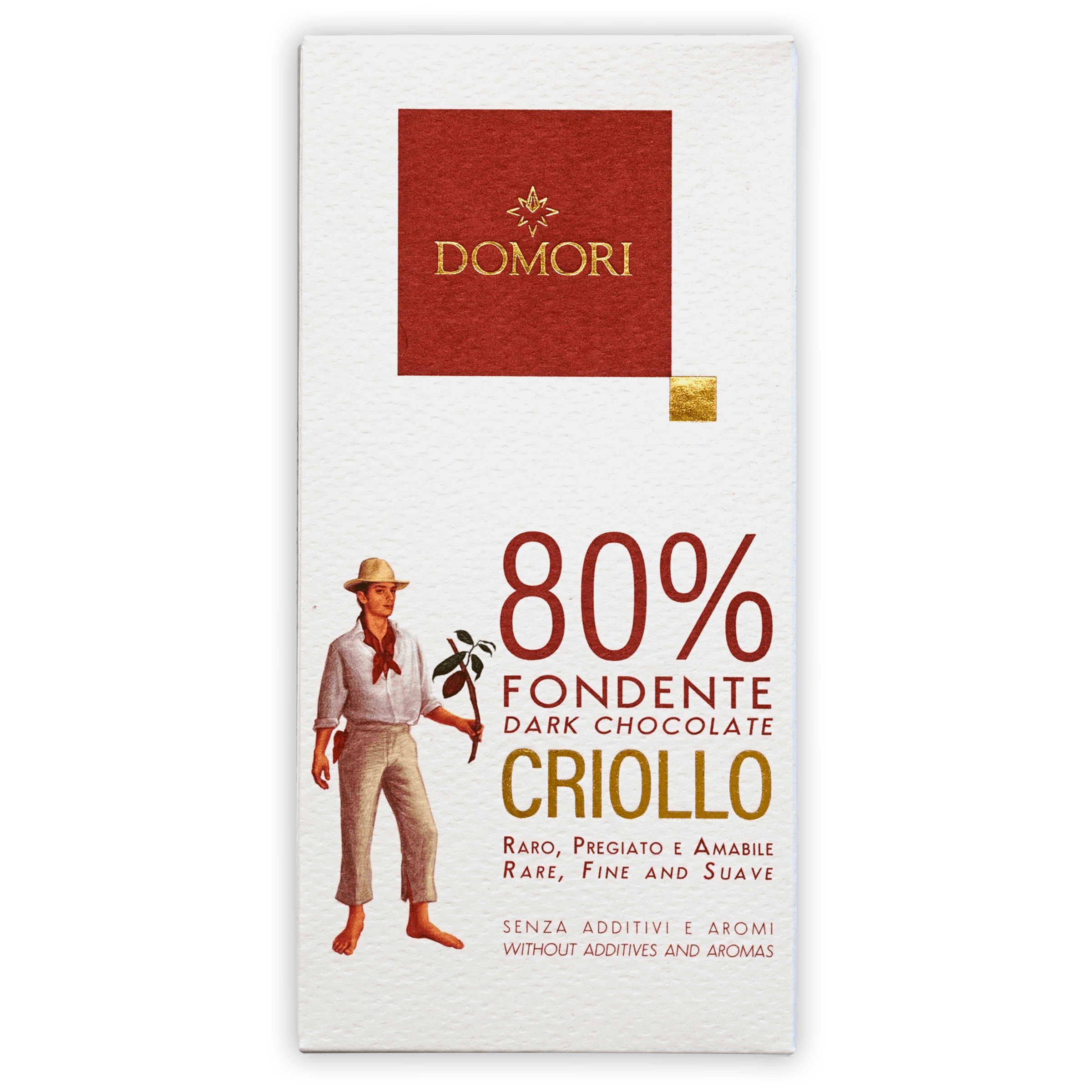 Domori Criollo 80% Dark Chocolate Bar - Premium Organic Cocoa for Baking, Desserts & Gifting - Perfect for Valentine's Day, Holidays & Special Occasions
