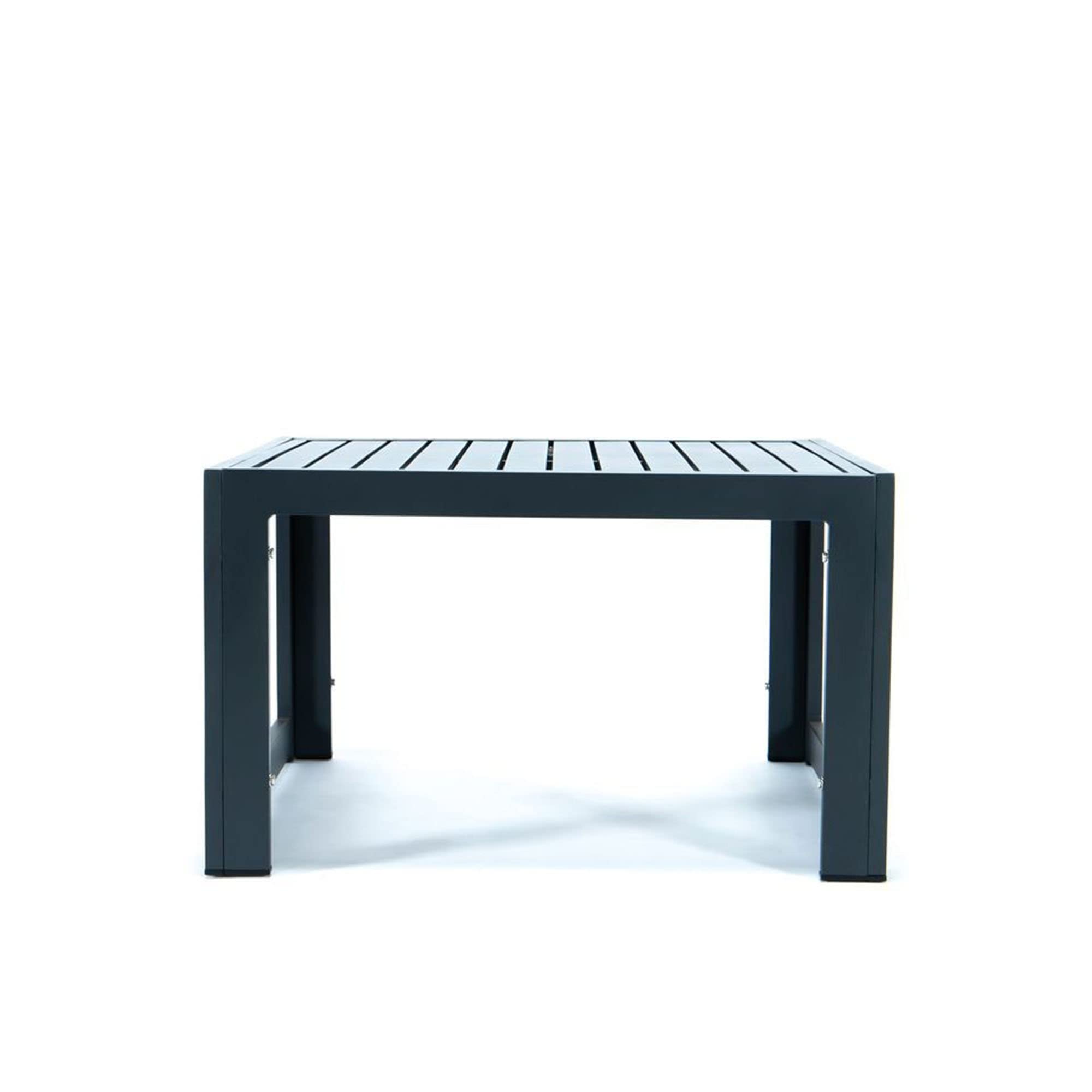 LeisureMod Chelsea Modern Aluminum Outdoor Patio Coffee Table - Weather-Resistant Black Metal Side Table for Garden, Poolside & Backyard Decor