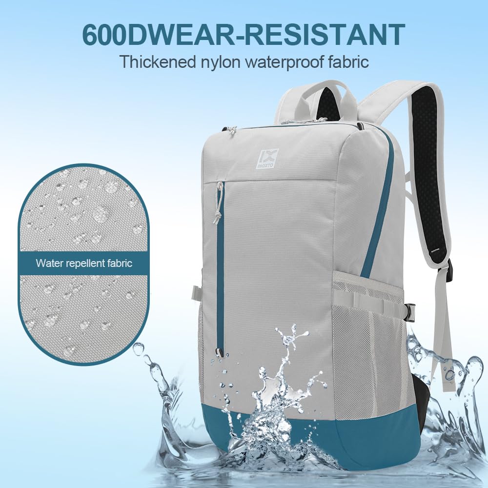 INOXTO 20L Lightweight Hiking Backpack - Waterproof Daypack for Camping, Running, Cycling & Outdoor Sports - Durable Travel Backpack for Men & Women - Perfect for Hiking, Mountain Climbing & Skiing (Gray) - Ideal for Day Trips, Commuting & Adventure Travel