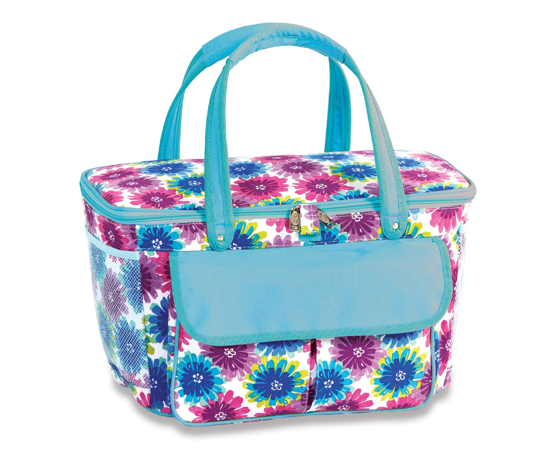 Picnic Plus Avanti Insulated Leak Proof Picnic Basket Cooler - Portable Outdoor Lunch Box for Beach, Camping & Picnics | Keeps Food & Drinks Cold for Hours