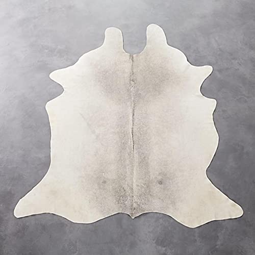Premium Gray & White Cowhide Rug 5x7 ft - Genuine Hair-On Cow Skin Leather Area Rug for Living Room, Bedroom & Boho Decor