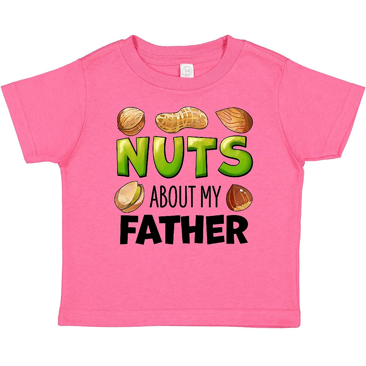 Inktastic Nuts About My Father Peanut Almond Pistachio Baby T-Shirt - Cute Father's Day Gift for Dad & Baby Matching Outfits