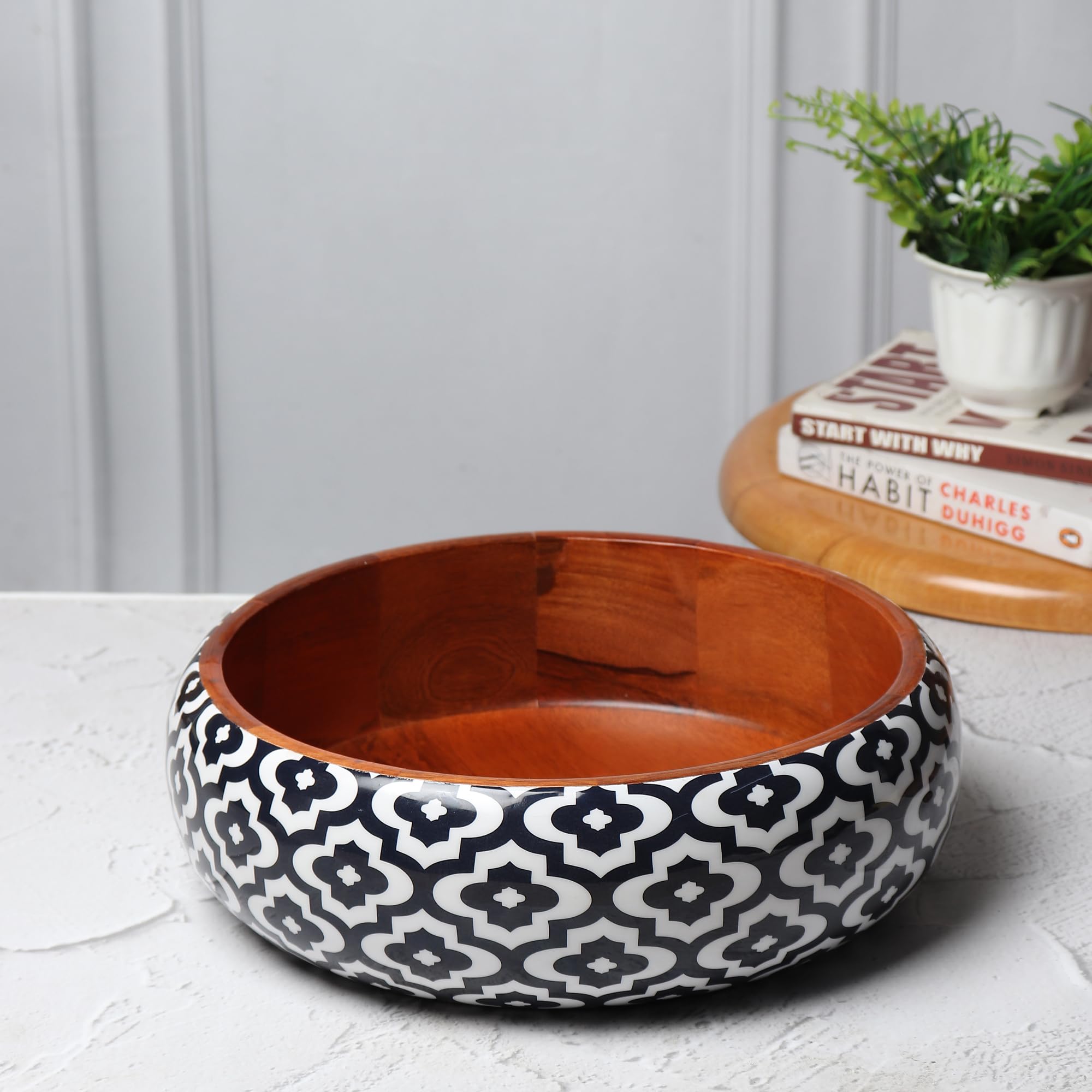 Large Salad Bowl with Servers - 12x4