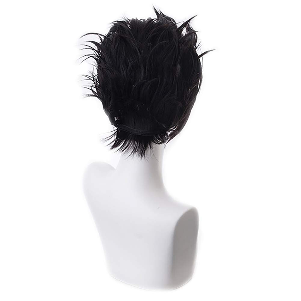 Ray Cosplay Wig with Keychain - Anime The Promised Neverland Short Black Hair Costume Wig for Boys | Perfect for Halloween, Cosplay Events & Anime Conventions