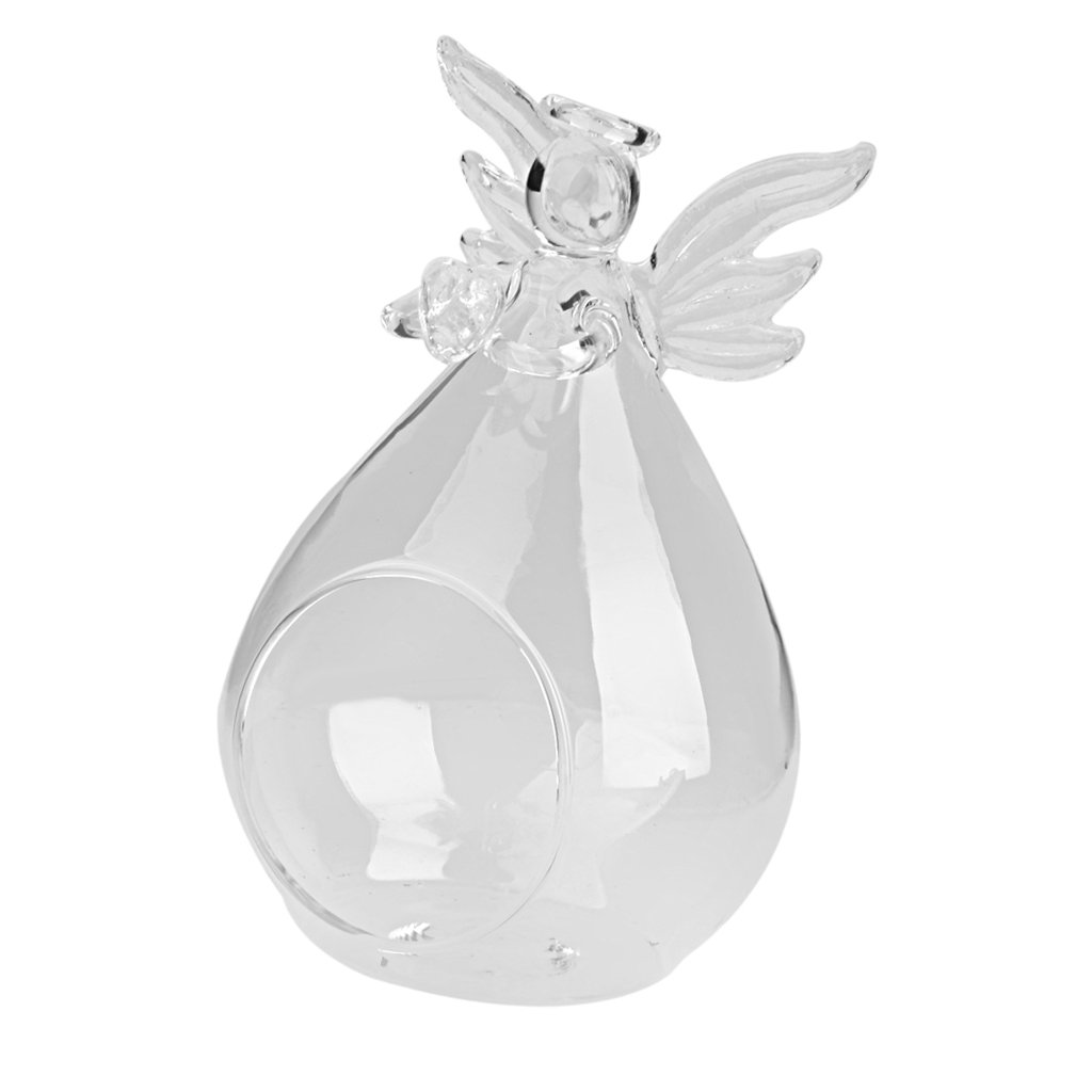 Glass Flower Angel Vase - Hydroponic Terrarium Bottle & Candlestick Holder for Home Decor, Wedding Centerpieces, and Tabletop Displays