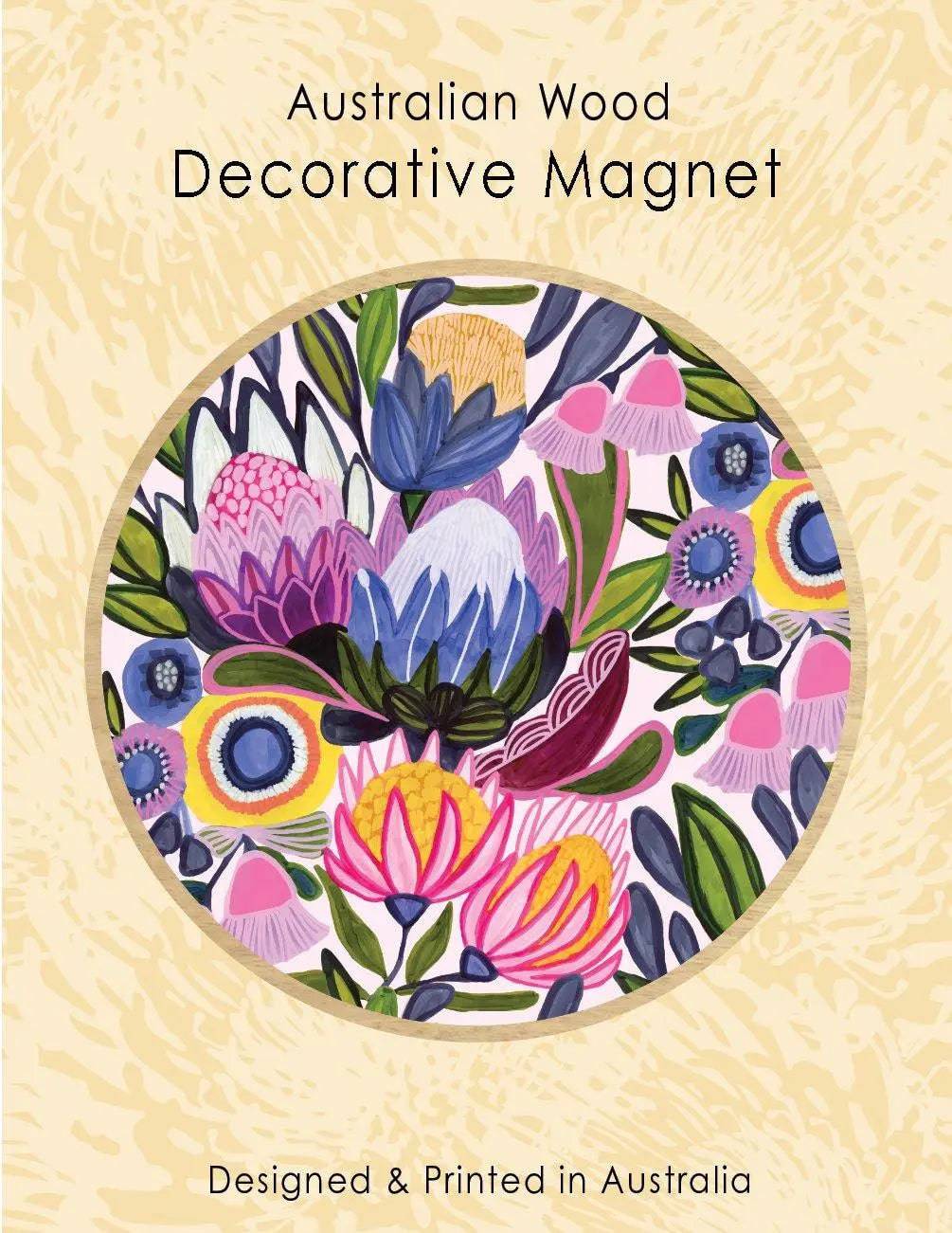 Premium Protea Magnifica Tea Towel & Fridge Magnet Set - Elegant Home Decor Gift for Kitchen & Housewarming - Perfect for South African Floral Theme Decorations
