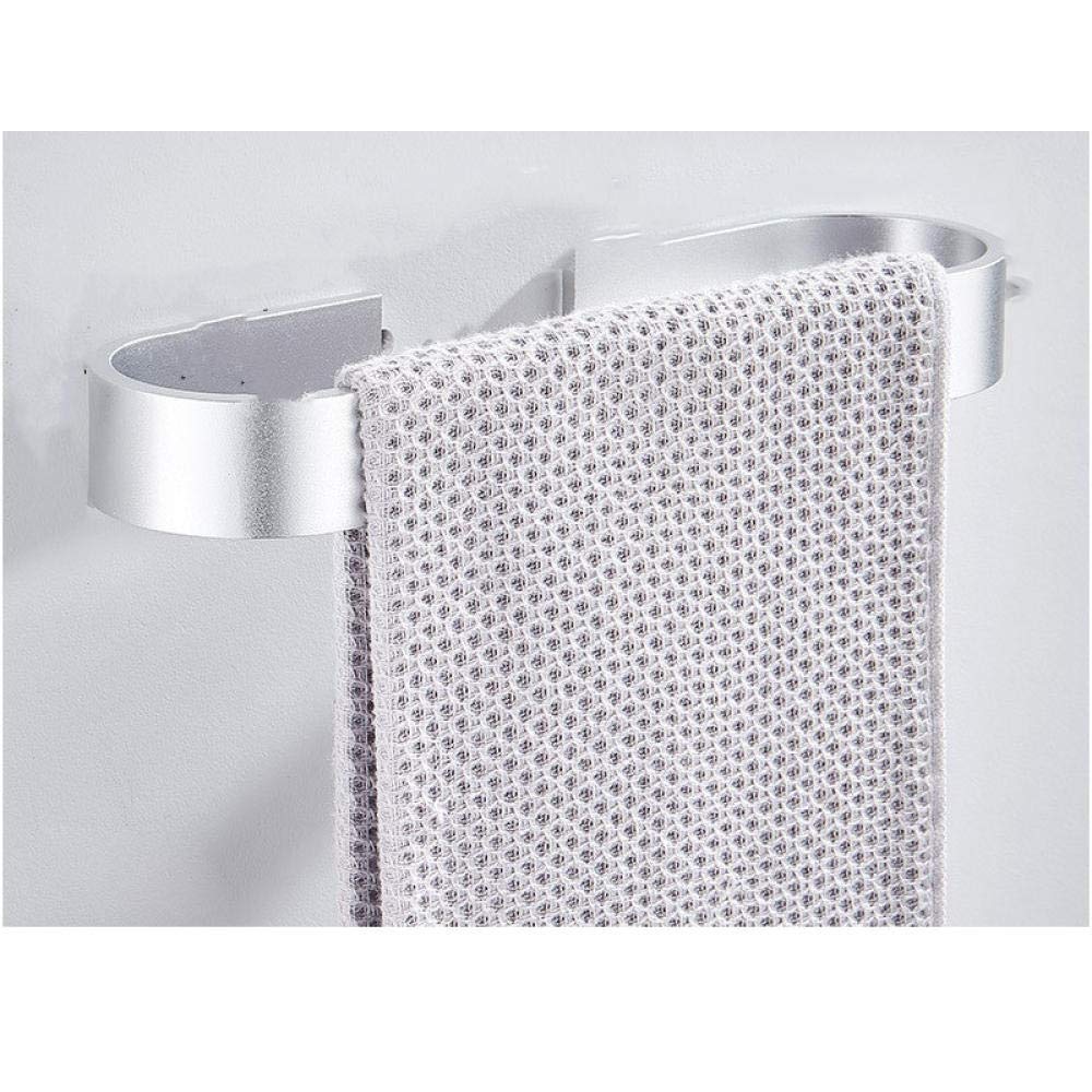 Frosted U-Shaped Aluminum Wall Mounted Towel Rack - Single Pole Perforated Bathroom Storage Shelf for Fast Drying | Space Saving & Easy Installation (25cm Length) - Perfect for Small Bathrooms, Kitchens & Laundry Rooms