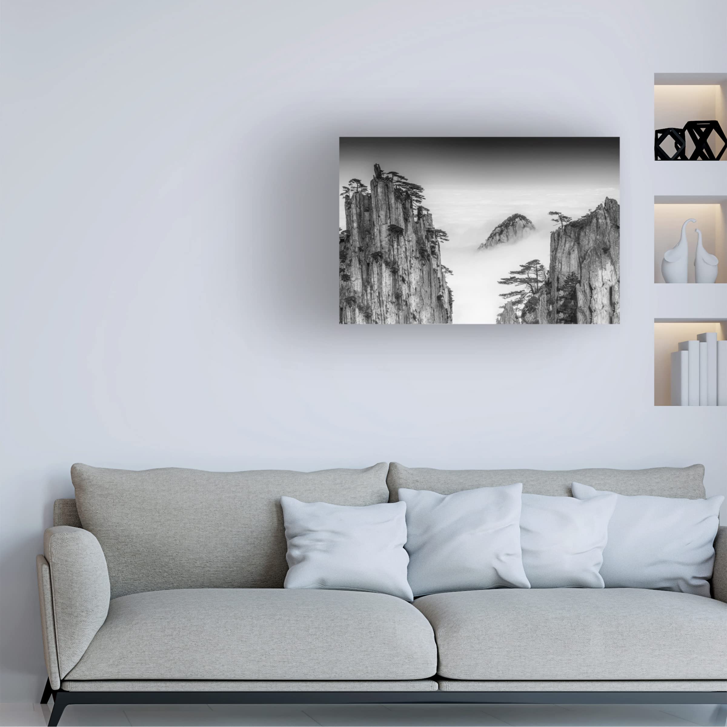 Trademark Fine Art 'Valley 3' Canvas Wall Art by Chenzhe - Modern Landscape Painting for Living Room, Bedroom & Office Decor