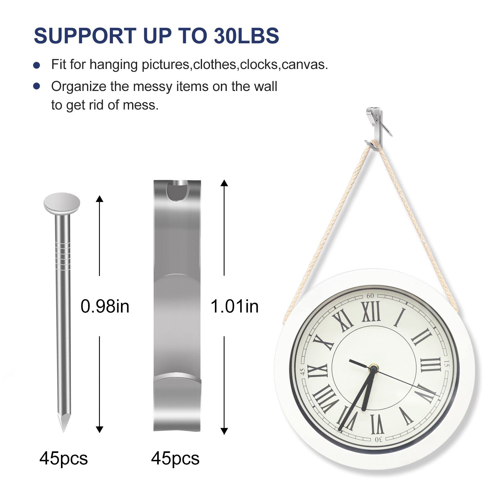 90 PCS Picture Hanging Kit with Wall Hooks and Nails - Heavy Duty Hanging Hardware for Photos, Mirrors, Frames & Wall Decor - Perfect for Home, Office & Gallery Display