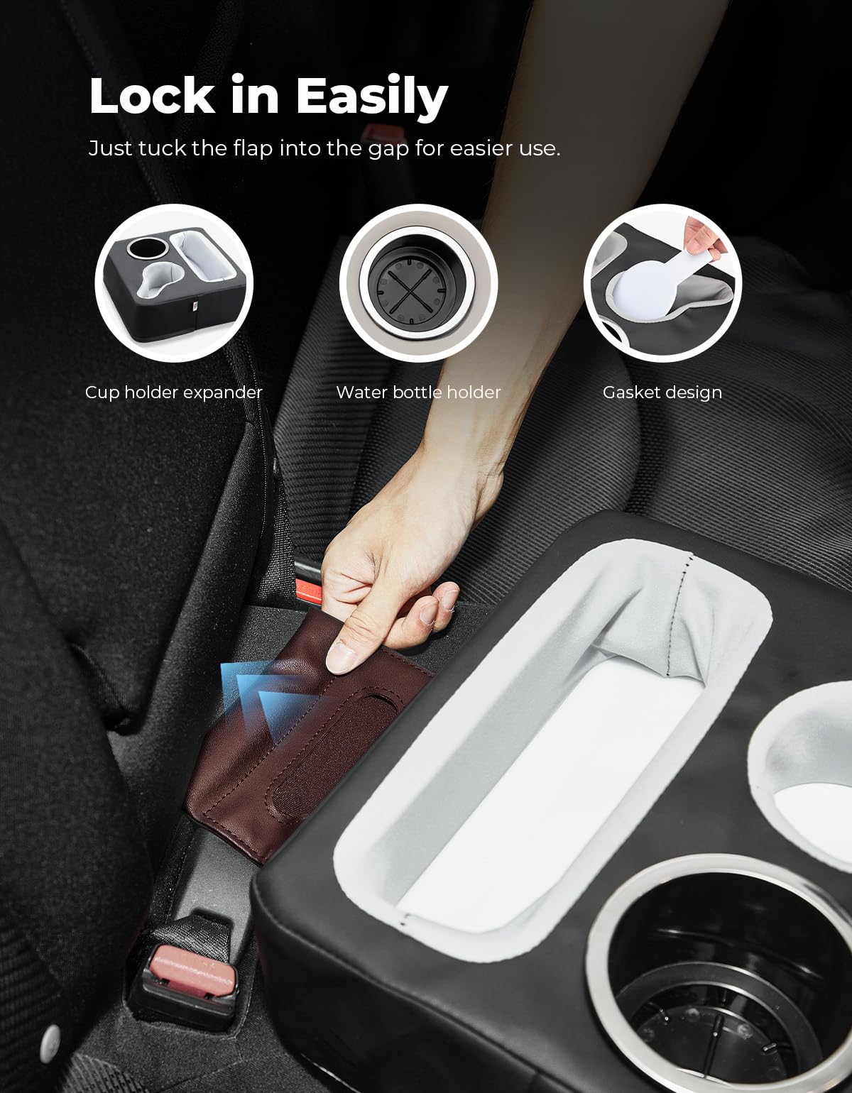 KEMIMOTO Multi-Purpose Car Back Seat Organizer & Tray - Holds Drinks, Snacks, Remote - Perfect for Cars, Couches, Beds & Boats | Portable Storage Solution for Road Trips, Home & Travel