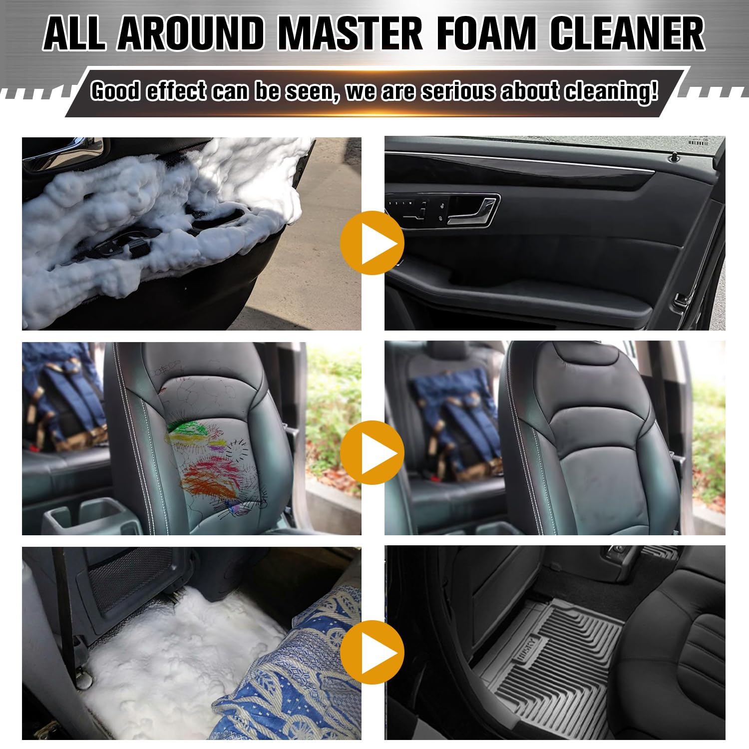 **Multi-Purpose Foam Cleaner for Cars & Upholstery - All-in-One Interior Car Seat Cleaner & Refresher (2-Pack) - Perfect for Deep Cleaning Car Seats, Sofas & Home Furniture**