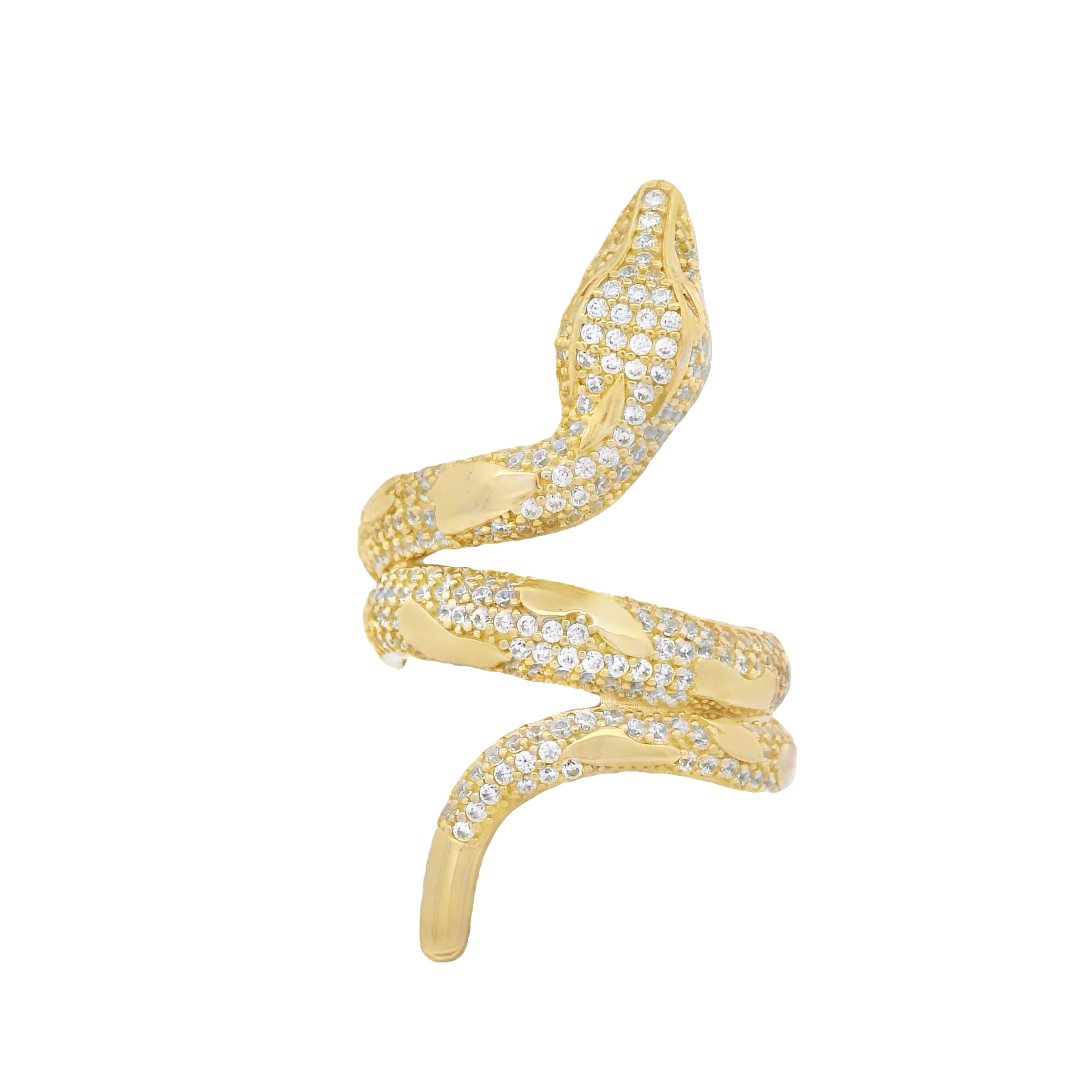14K Gold CZ Snake Ring for Women - Elegant Jewelry Gift for Her | Perfect for Valentine's Day, Anniversary & Special Occasions