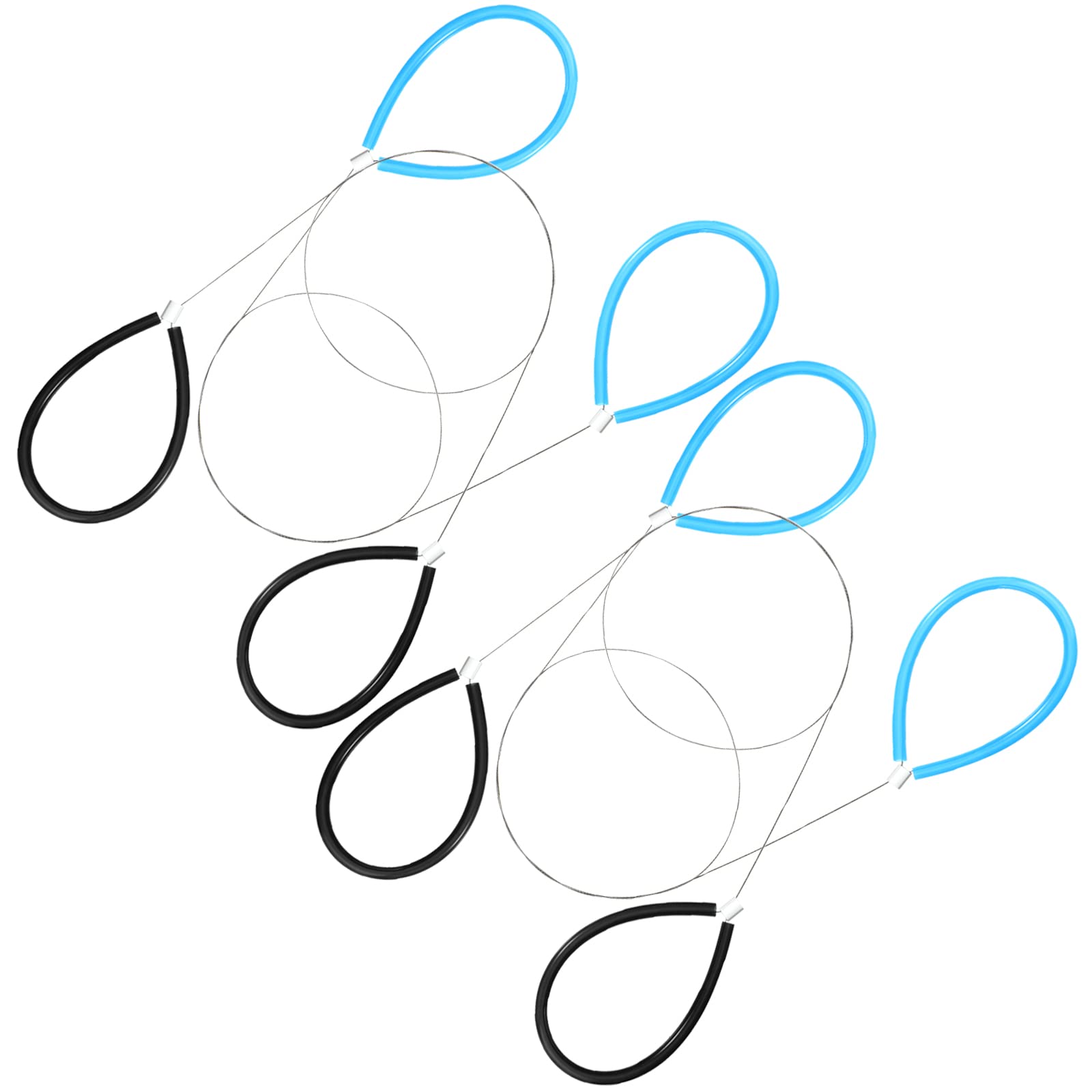 4 Pcs Steel Wire Clay Cutters with Rubber Handle - Pottery Tools for Sculpting, Dough Cutting, Cheese Slicing - Perfect for Artists, Bakers & DIY Crafters (Black & Blue)