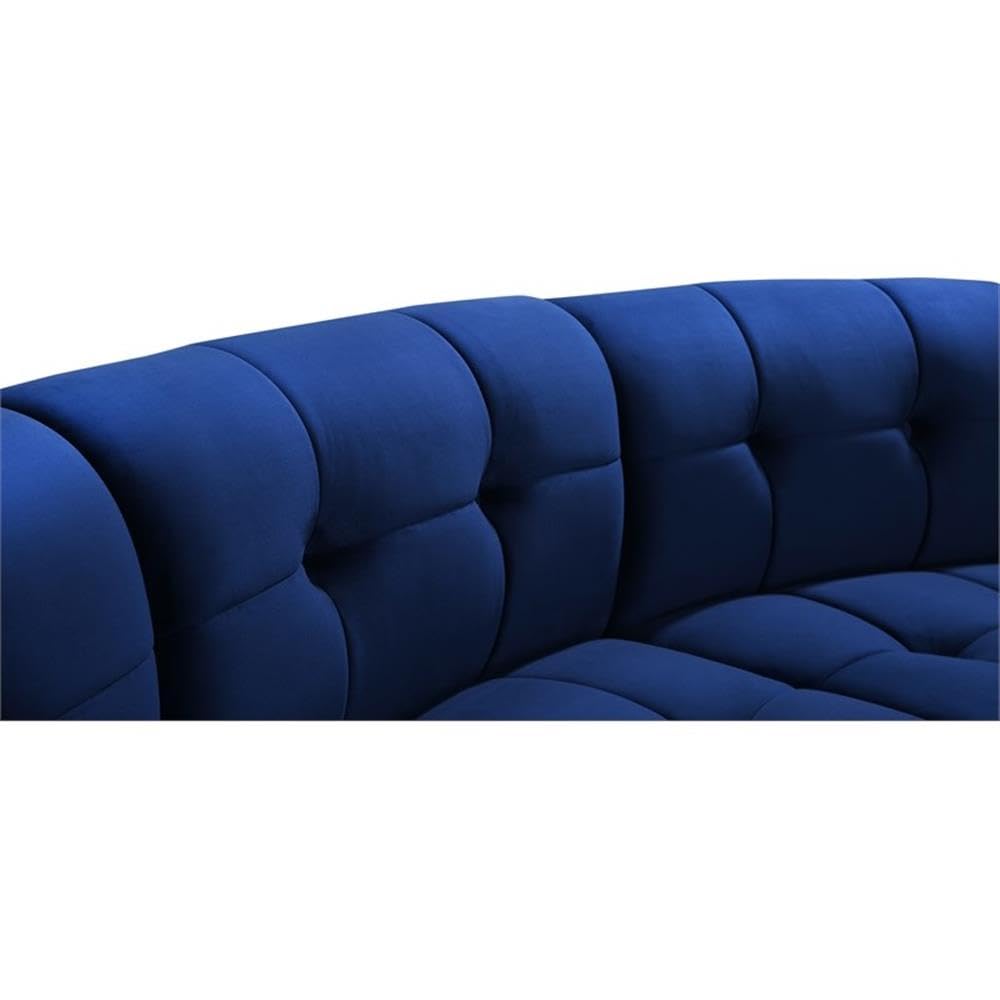 MAKLAINE 11-Piece Modular Contemporary Velvet Sectional Sofa Set - Navy Blue Velvet Upholstery, L-Shaped Couch for Living Room, Family Room & Home Theater